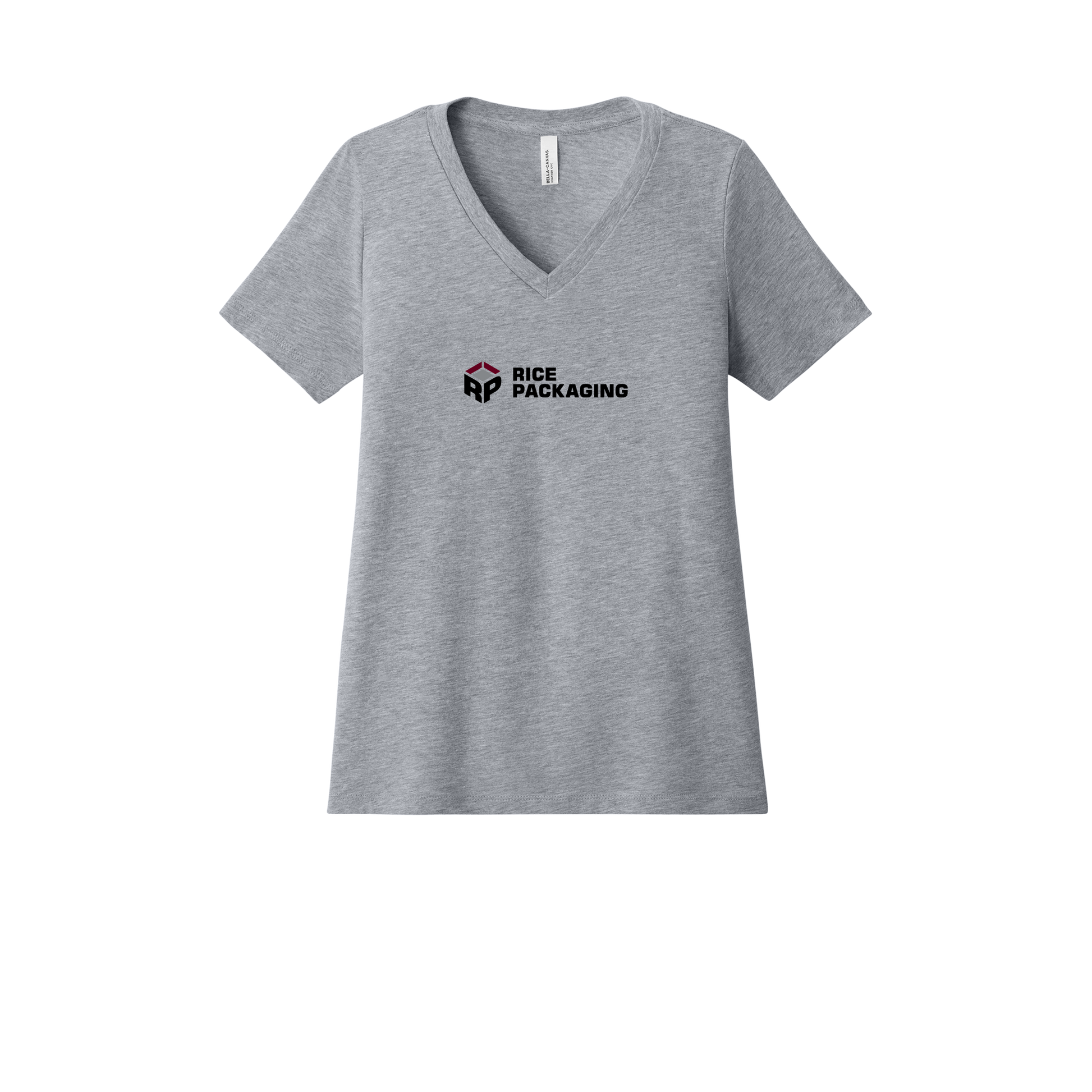 ricepackaging-womens-relaxed-v-neck-tee-dtf-front-6405CVC-athleticheather-flat-front