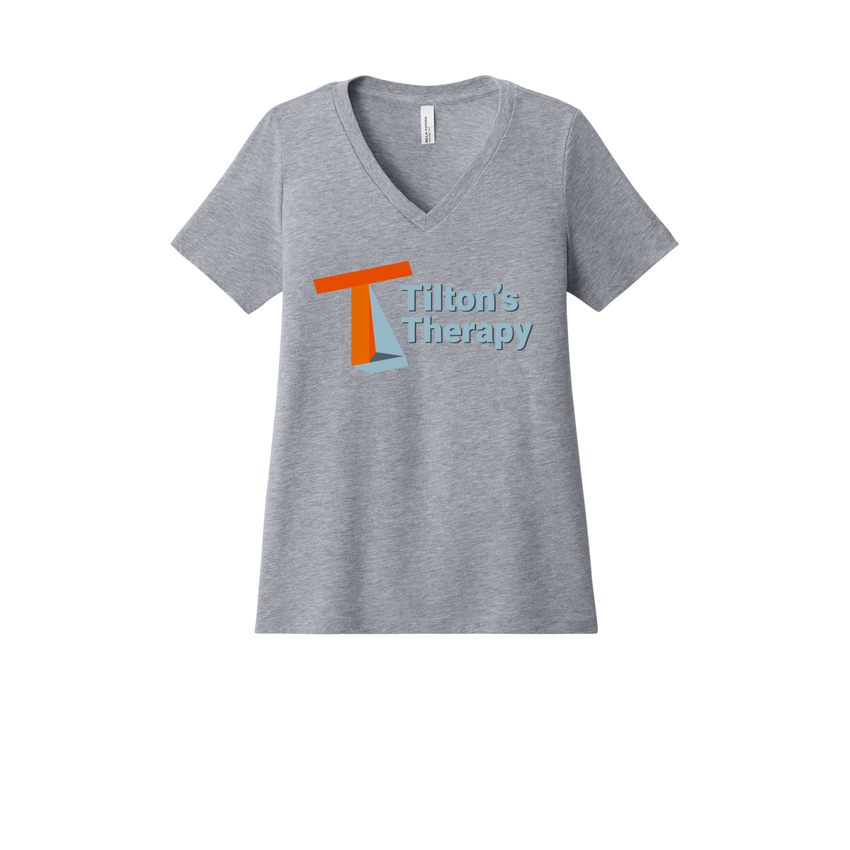 tiltonstherapy-womens-relaxed-v-neck-tee-dtf-front-6405CVC-athleticheather-flat-front