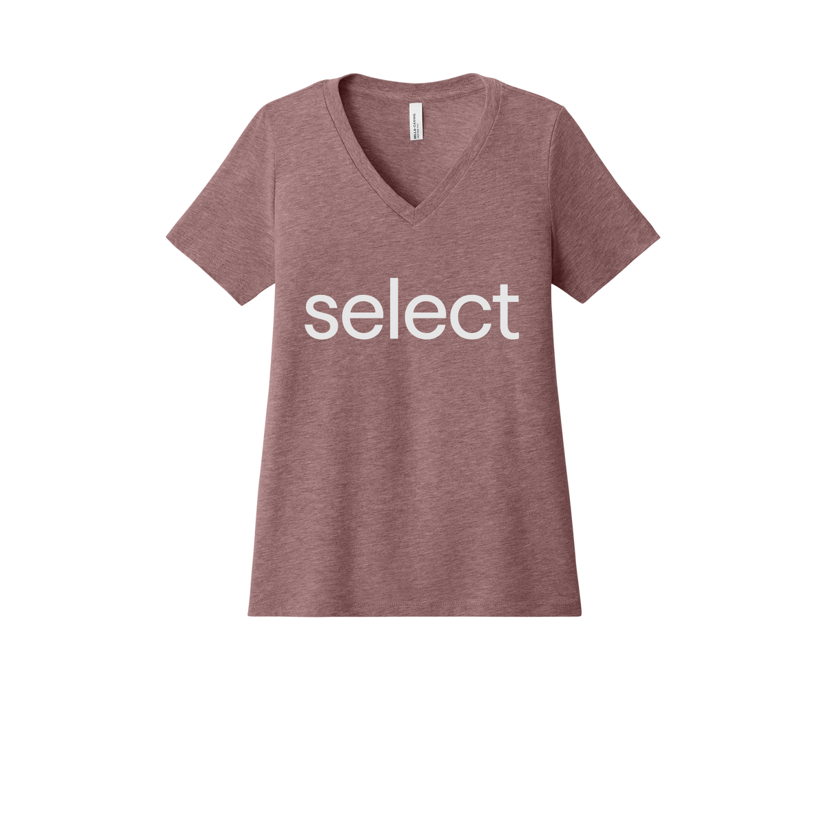 meetselect-womens-relaxed-v-neck-tee-dtf-front-6405CVC-heathermauve-flat-front