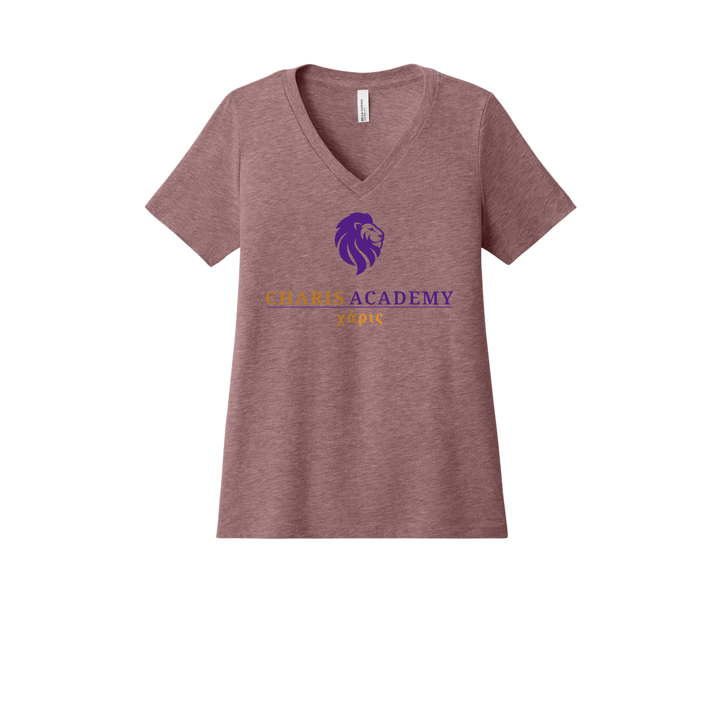 cahazleton-womens-relaxed-v-neck-tee-dtf-front-6405CVC-heathermauve-flat-front