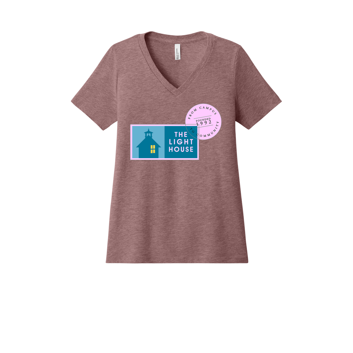 lhcampus-womens-relaxed-v-neck-tee-dtf-front-6405CVC-heathermauve-flat-front