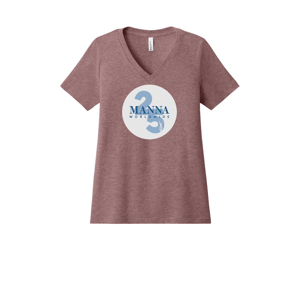 mannaworldwide-womens-relaxed-v-neck-tee-dtf-front-6405CVC-heathermauve-flat-front