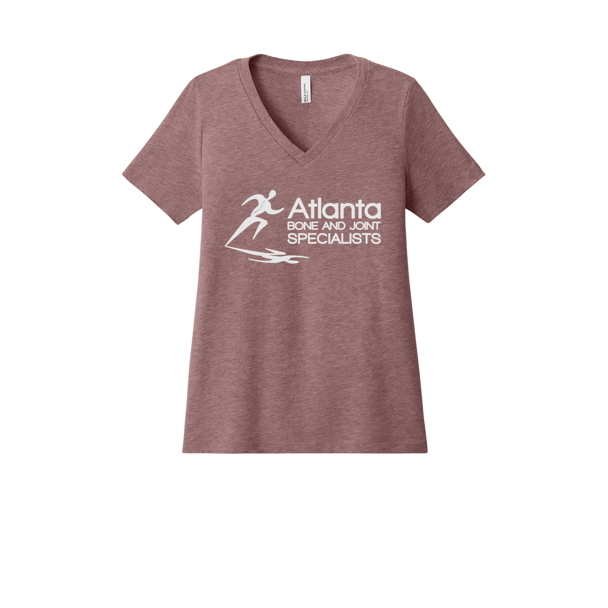 atlantaboneandjoint-womens-relaxed-v-neck-tee-dtf-front-6405CVC-heathermauve-flat-front