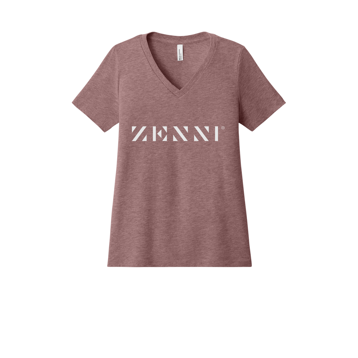 zennioptical-womens-relaxed-v-neck-tee-dtf-front-6405CVC-heathermauve-flat-front