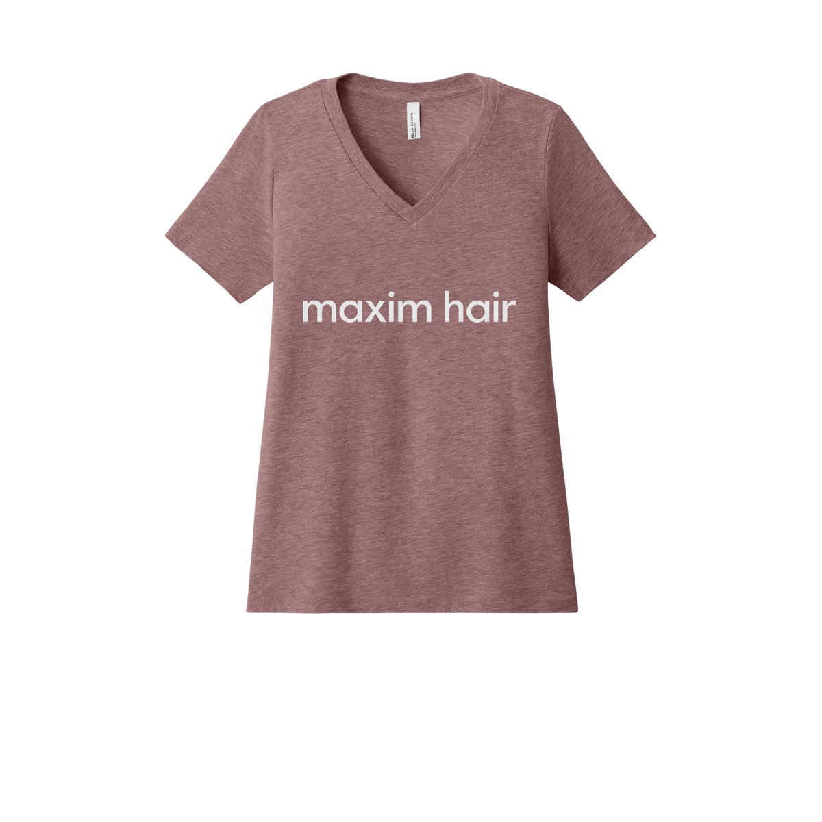 maximhairrestoration-womens-relaxed-v-neck-tee-dtf-front-6405CVC-heathermauve-flat-front
