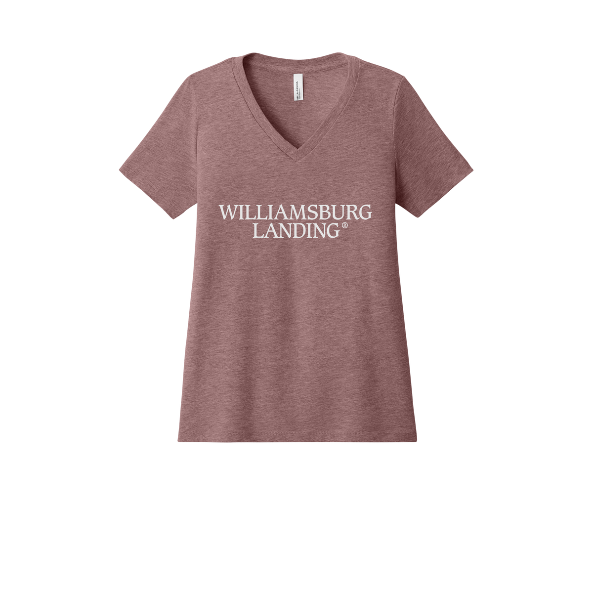 williamsburglanding-womens-relaxed-v-neck-tee-dtf-front-6405CVC-heathermauve-flat-front