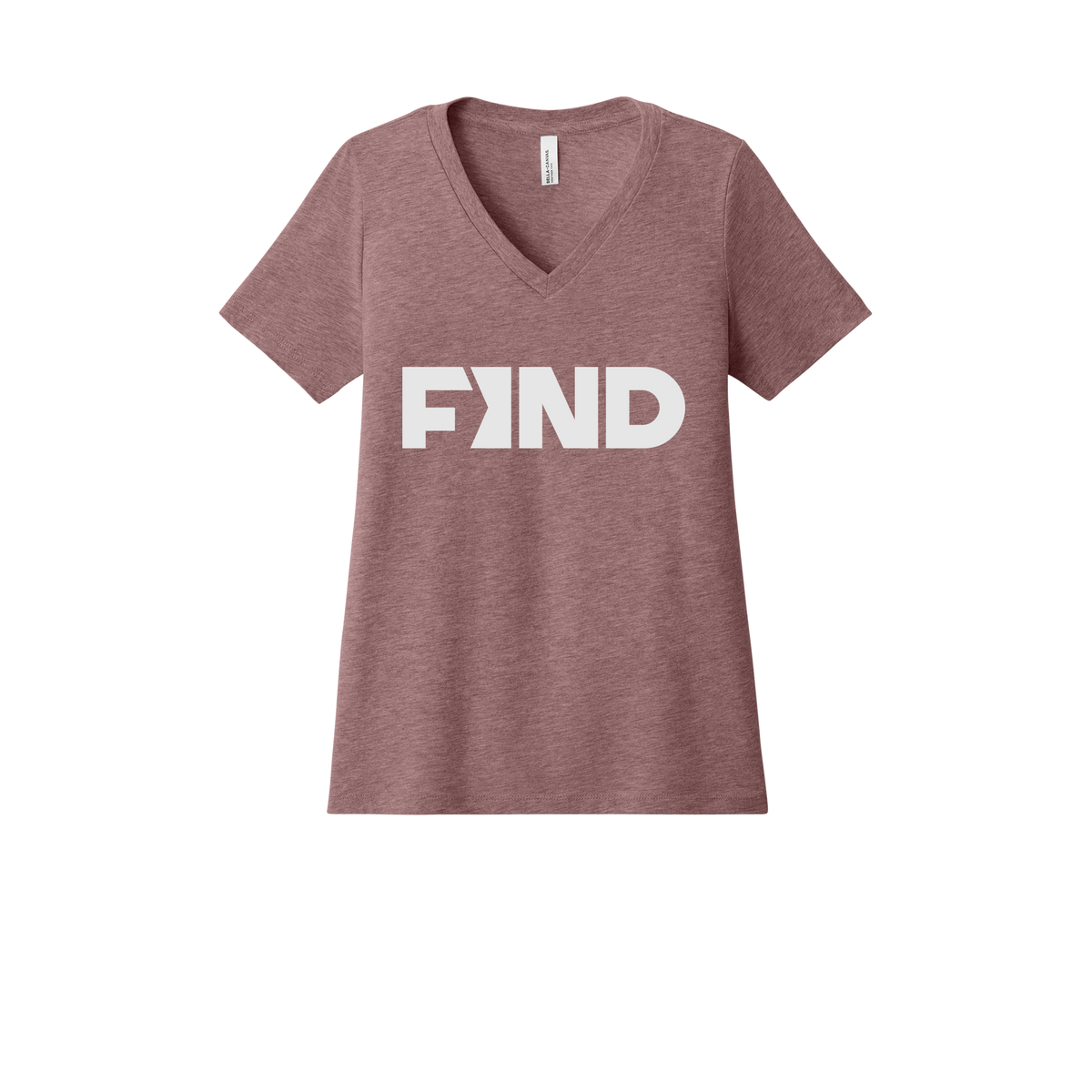 findrealestate-womens-relaxed-v-neck-tee-dtf-front-6405CVC-heathermauve-flat-front