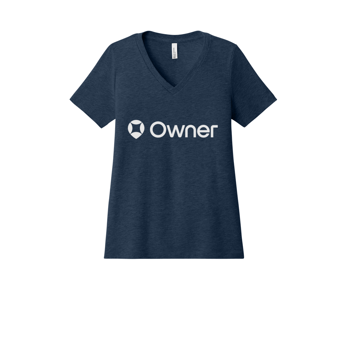 owner-womens-relaxed-v-neck-tee-dtf-front-6405CVC-heathernavy-flat-front