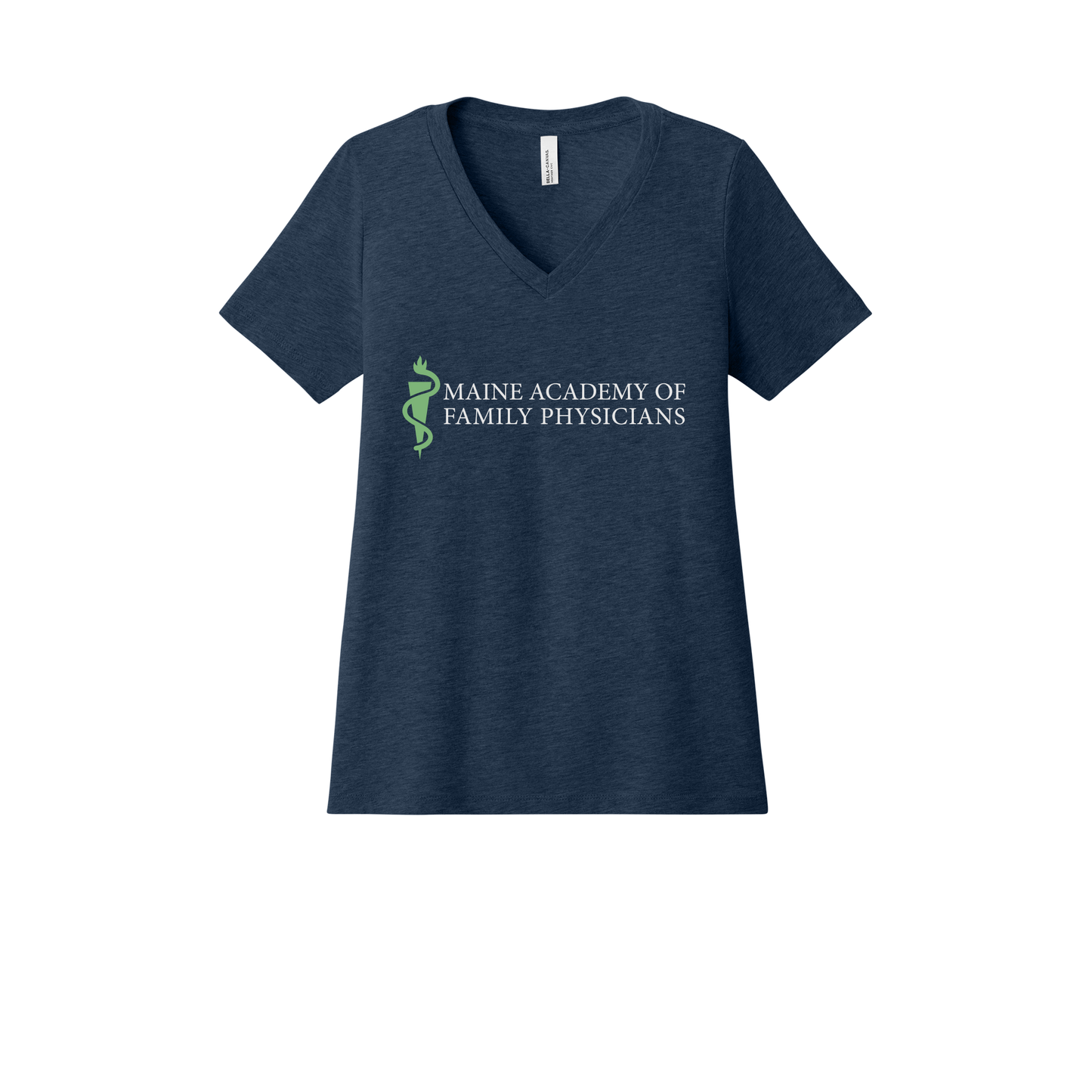 maineafp-womens-relaxed-v-neck-tee-dtf-front-6405CVC-heathernavy-flat-front