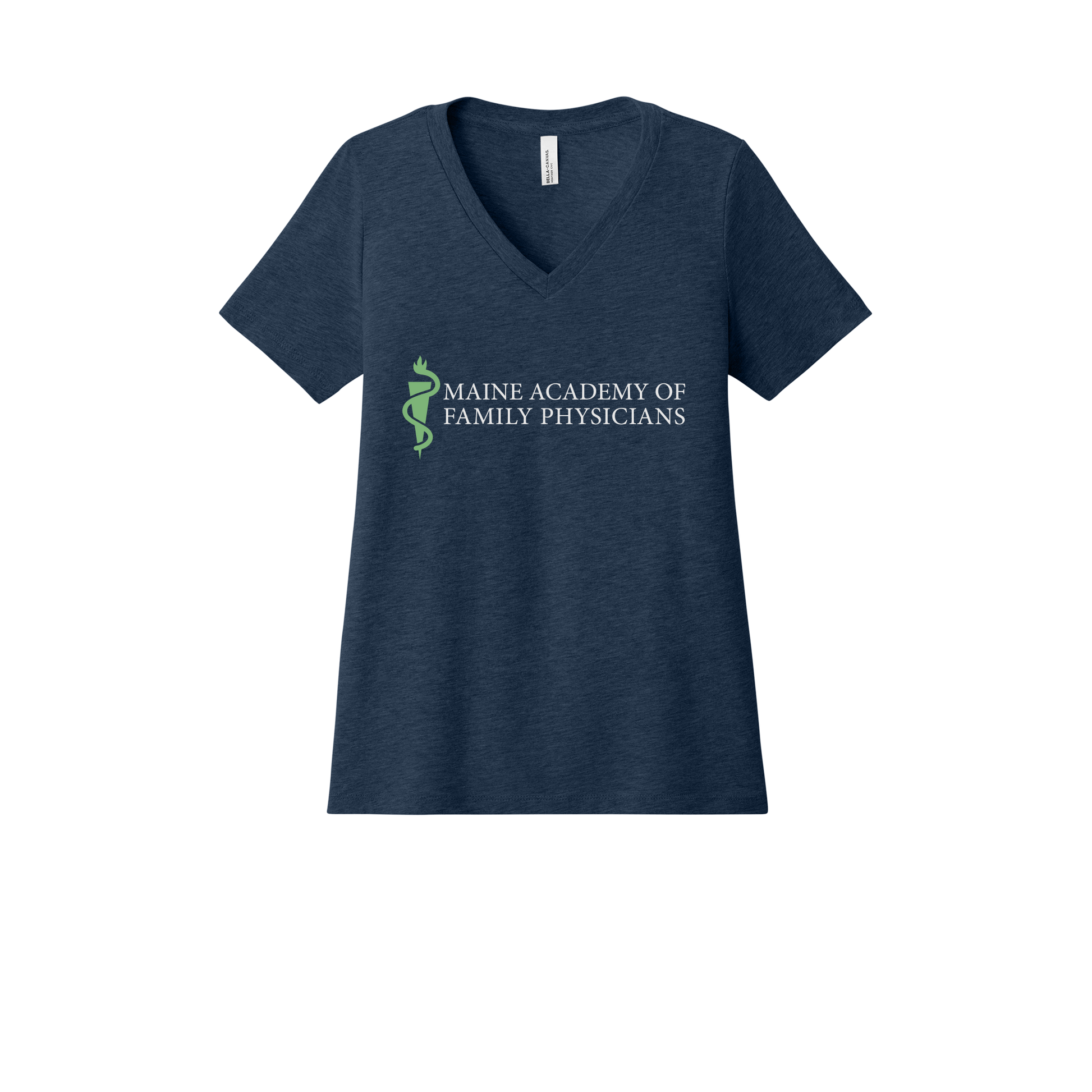 maineafp-womens-relaxed-v-neck-tee-dtf-front-6405CVC-heathernavy-flat-front