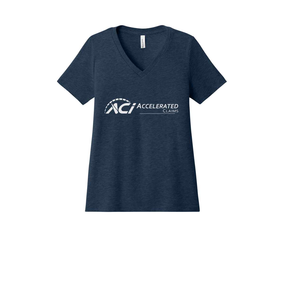 accelclaims-womens-relaxed-v-neck-tee-dtf-front-6405CVC-heathernavy-flat-front