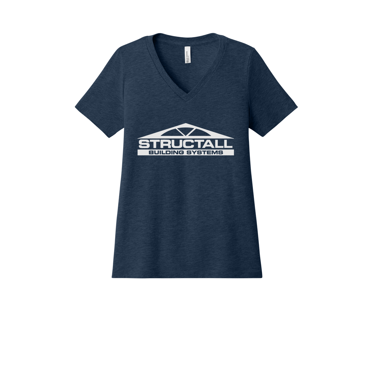 structall-womens-relaxed-v-neck-tee-dtf-front-6405CVC-heathernavy-flat-front