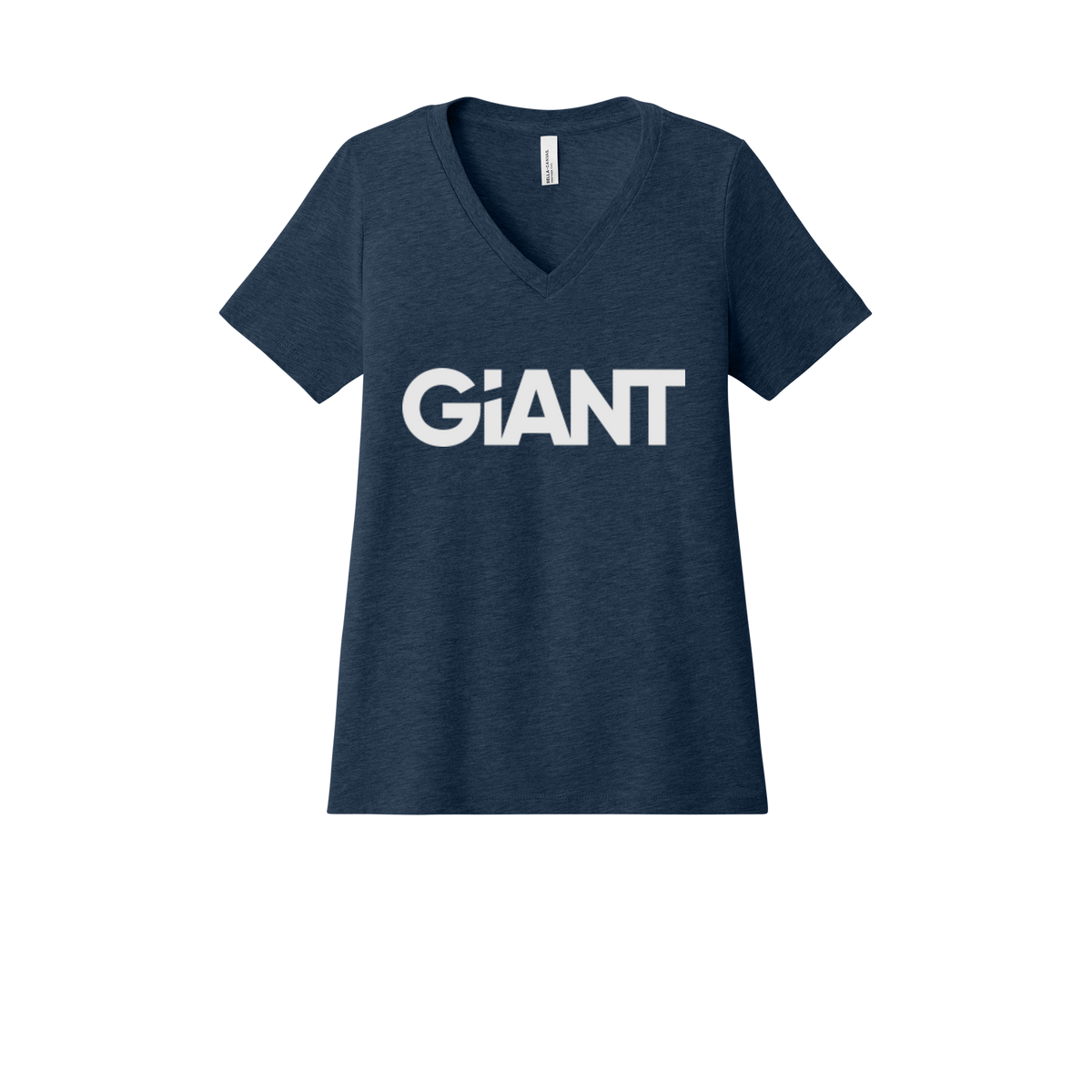 giantworldwide-womens-relaxed-v-neck-tee-dtf-front-6405CVC-heathernavy-flat-front