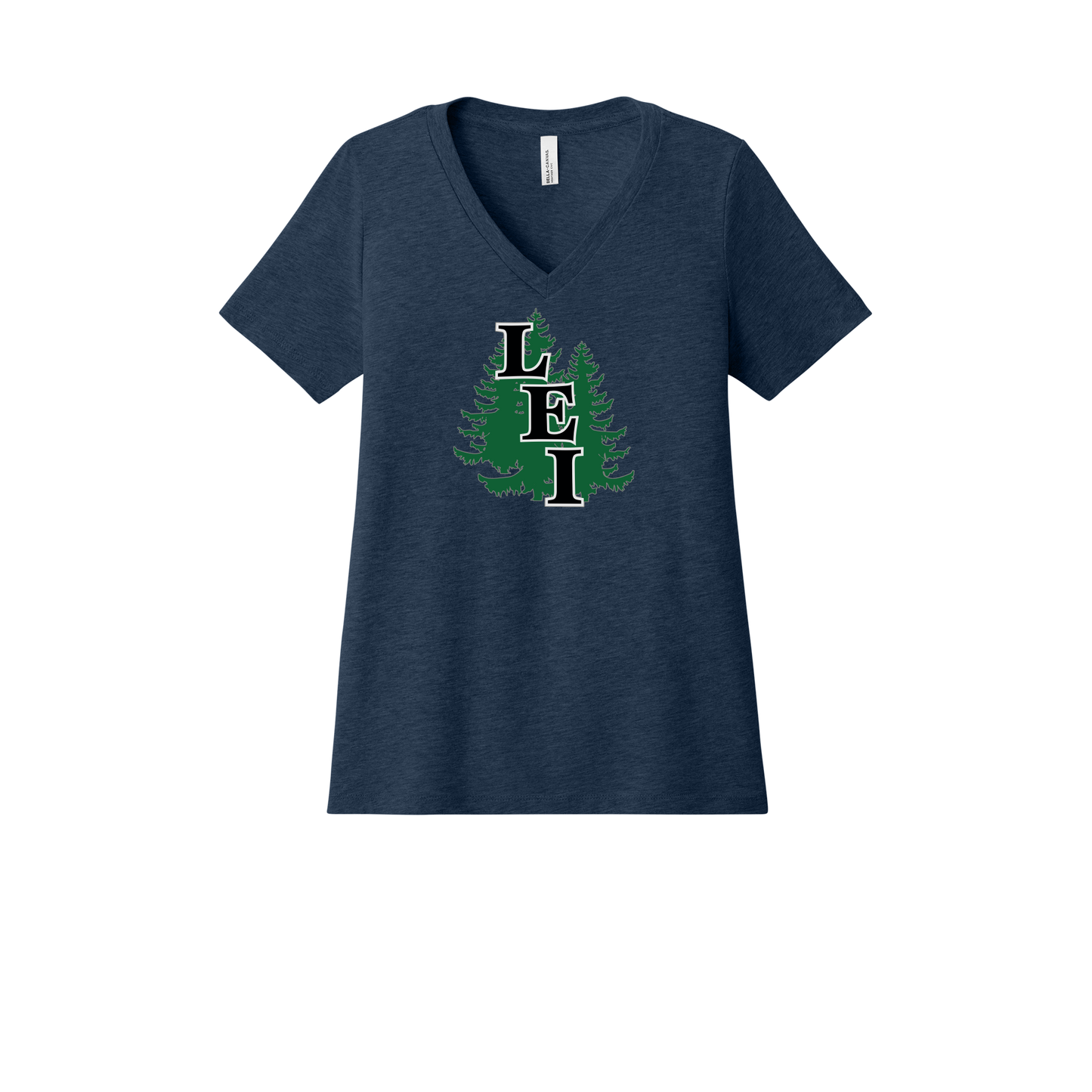 leisite-womens-relaxed-v-neck-tee-dtf-front-6405CVC-heathernavy-flat-front