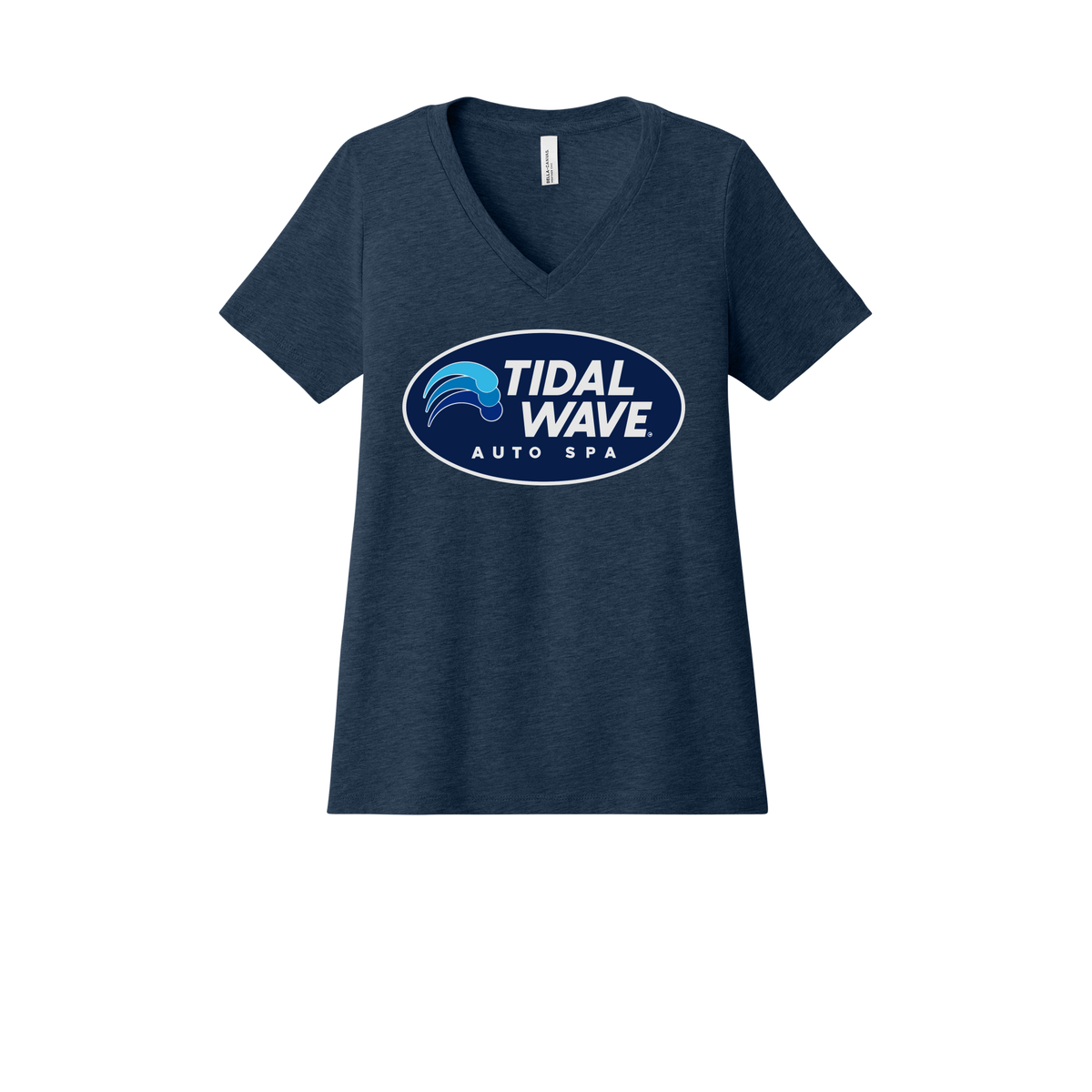tidalwaveautospa-womens-relaxed-v-neck-tee-dtf-front-6405CVC-heathernavy-flat-front