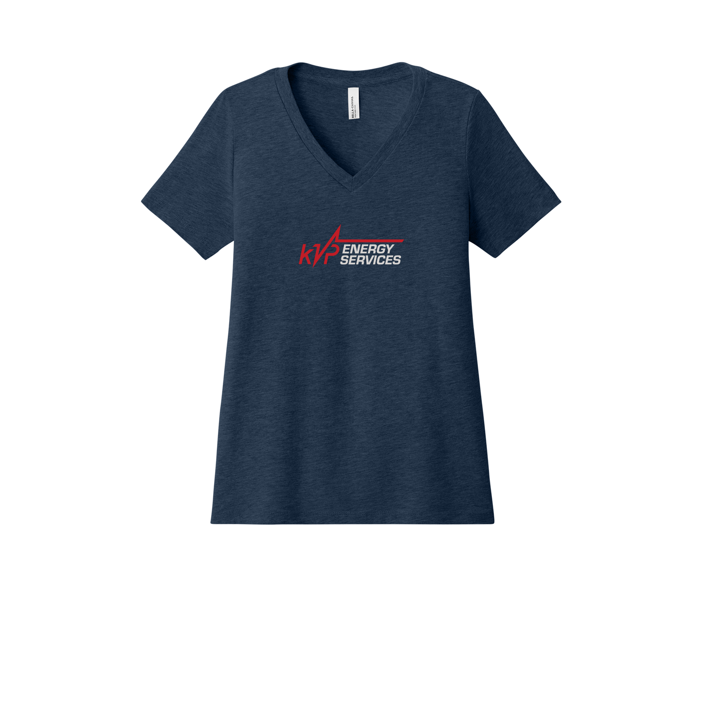 kvpenergy-womens-relaxed-v-neck-tee-dtf-front-6405CVC-heathernavy-flat-front