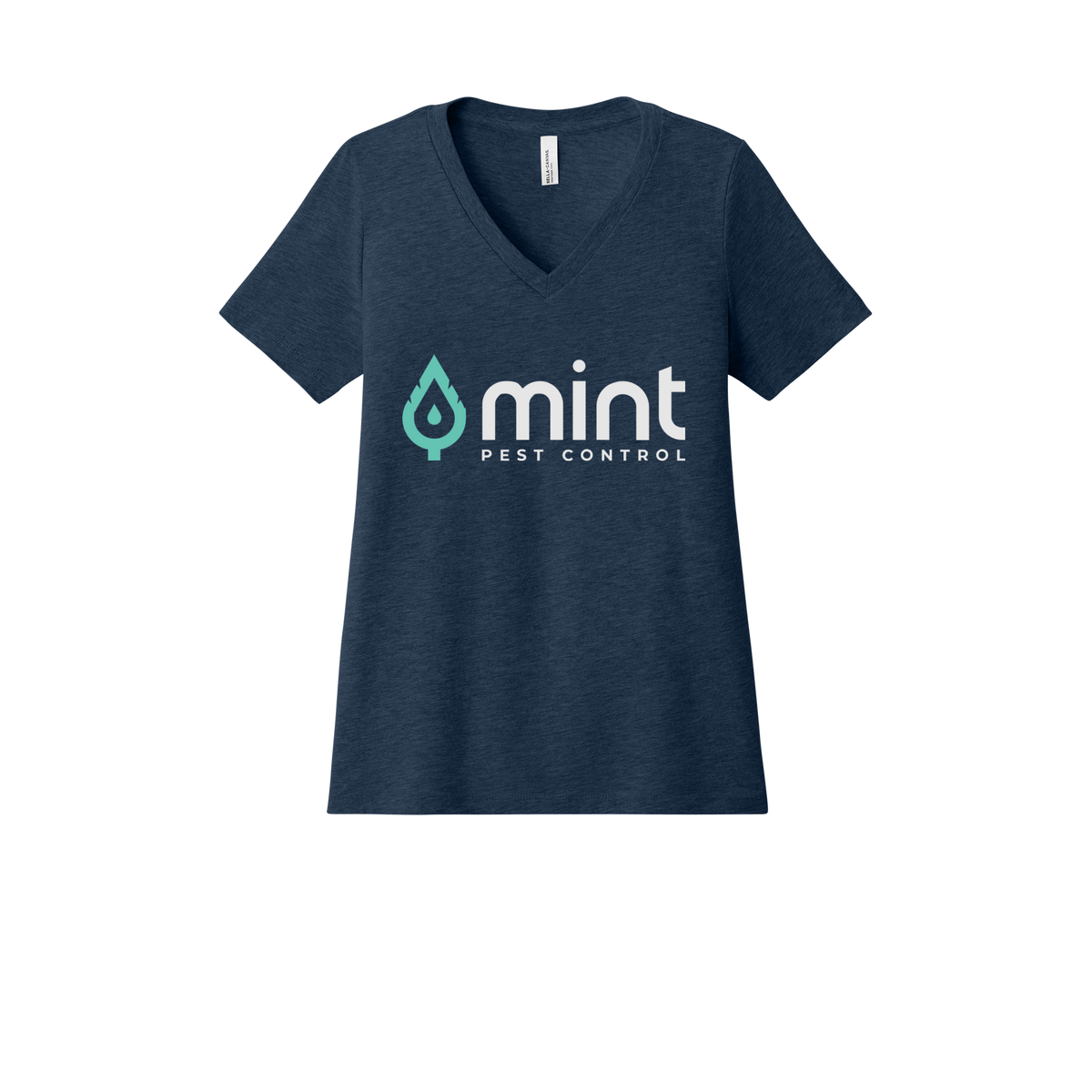 mintpest-womens-relaxed-v-neck-tee-dtf-front-6405CVC-heathernavy-flat-front