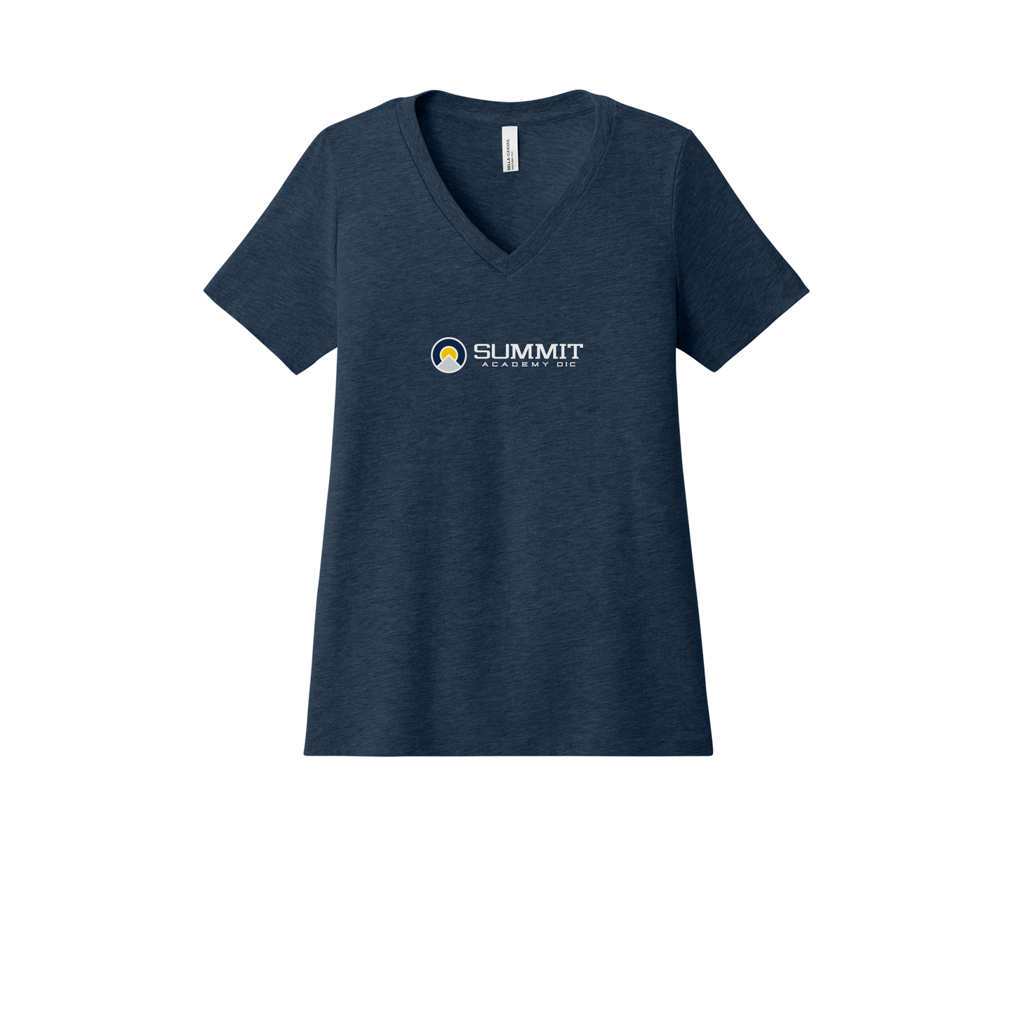 saoic-womens-relaxed-v-neck-tee-dtf-front-6405CVC-heathernavy-flat-front