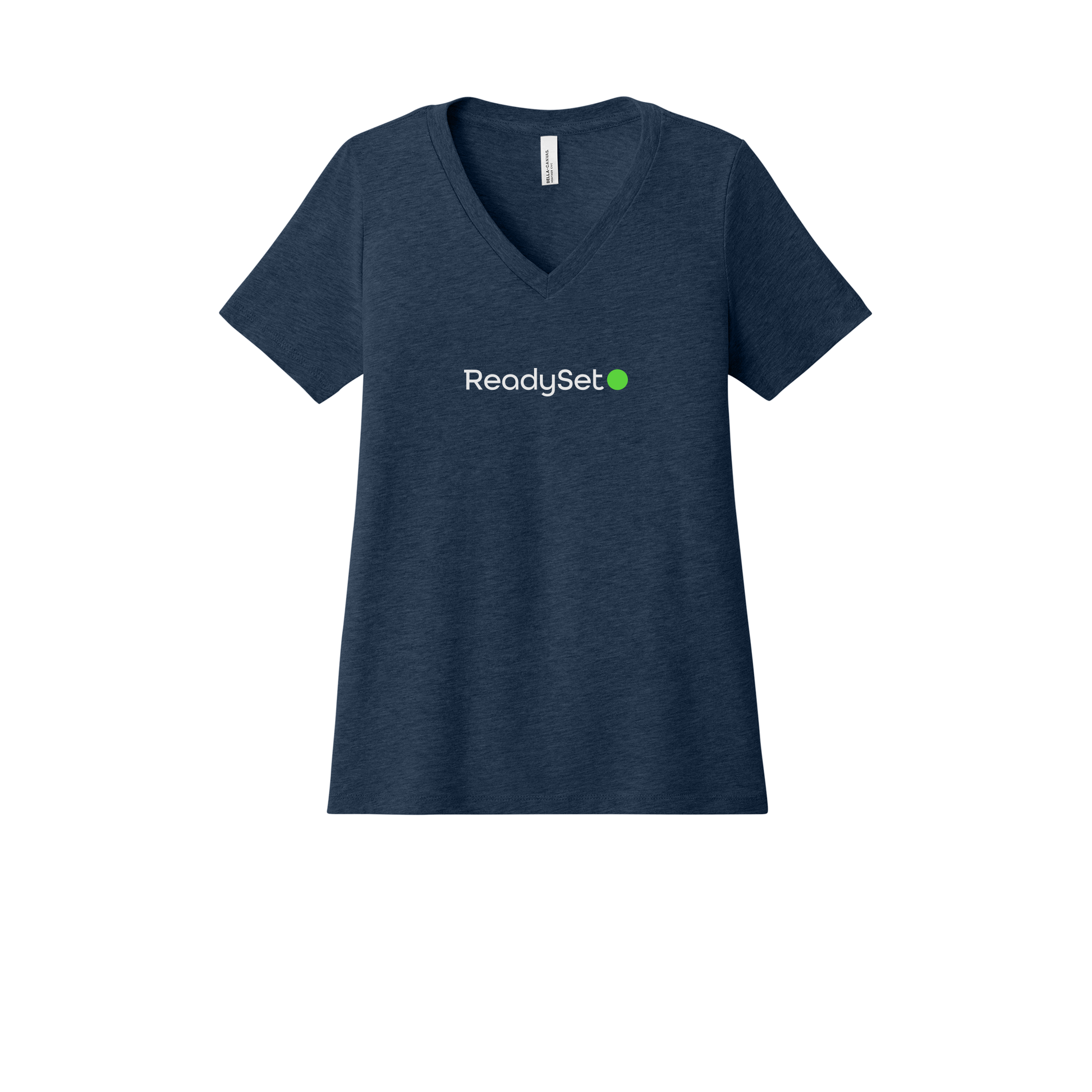 readysetsurgical-womens-relaxed-v-neck-tee-dtf-front-6405CVC-heathernavy-flat-front