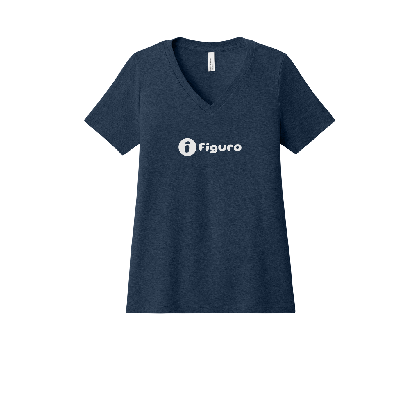 getfiguro-womens-relaxed-v-neck-tee-dtf-front-6405CVC-heathernavy-flat-front