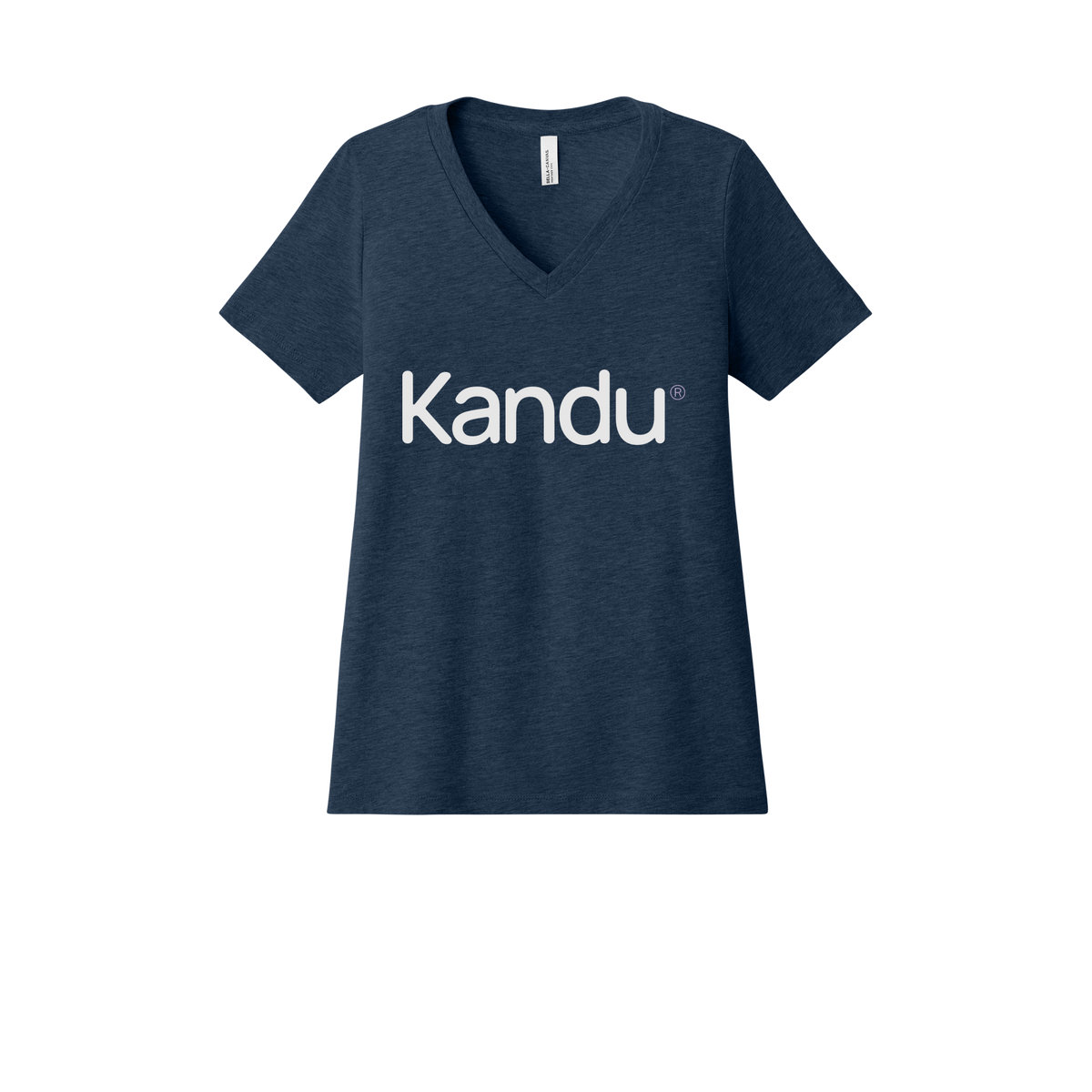 kandu-womens-relaxed-v-neck-tee-dtf-front-6405CVC-heathernavy-flat-front