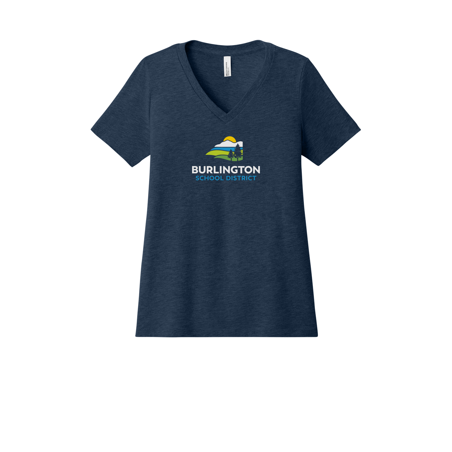 bsdvt-womens-relaxed-v-neck-tee-dtf-front-6405CVC-heathernavy-flat-front