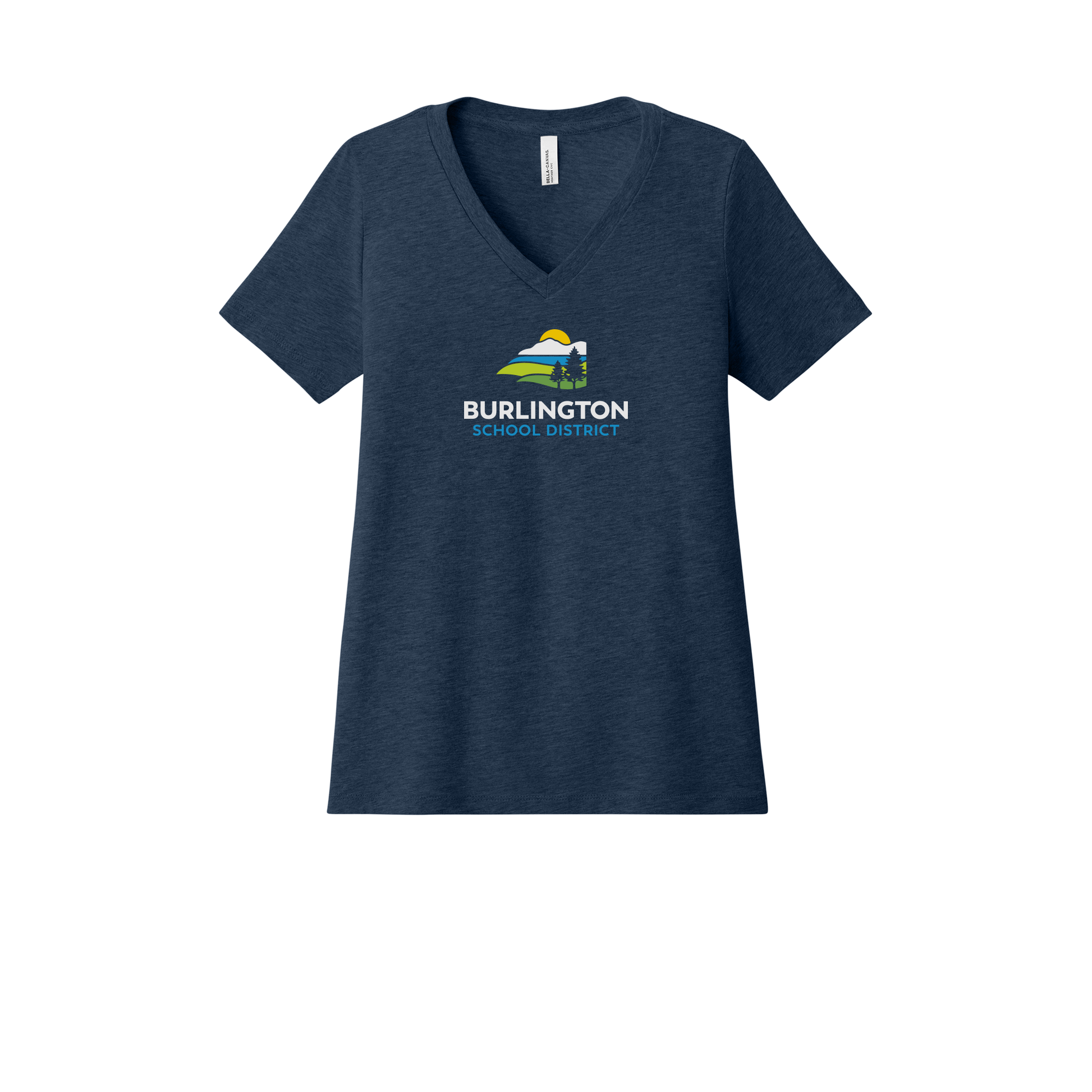 bsdvt-womens-relaxed-v-neck-tee-dtf-front-6405CVC-heathernavy-flat-front