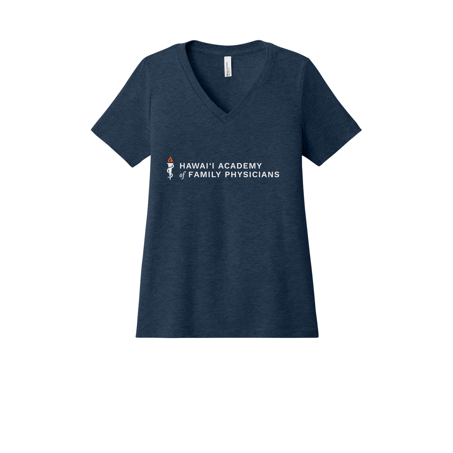 hafp-womens-relaxed-v-neck-tee-dtf-front-6405CVC-heathernavy-flat-front