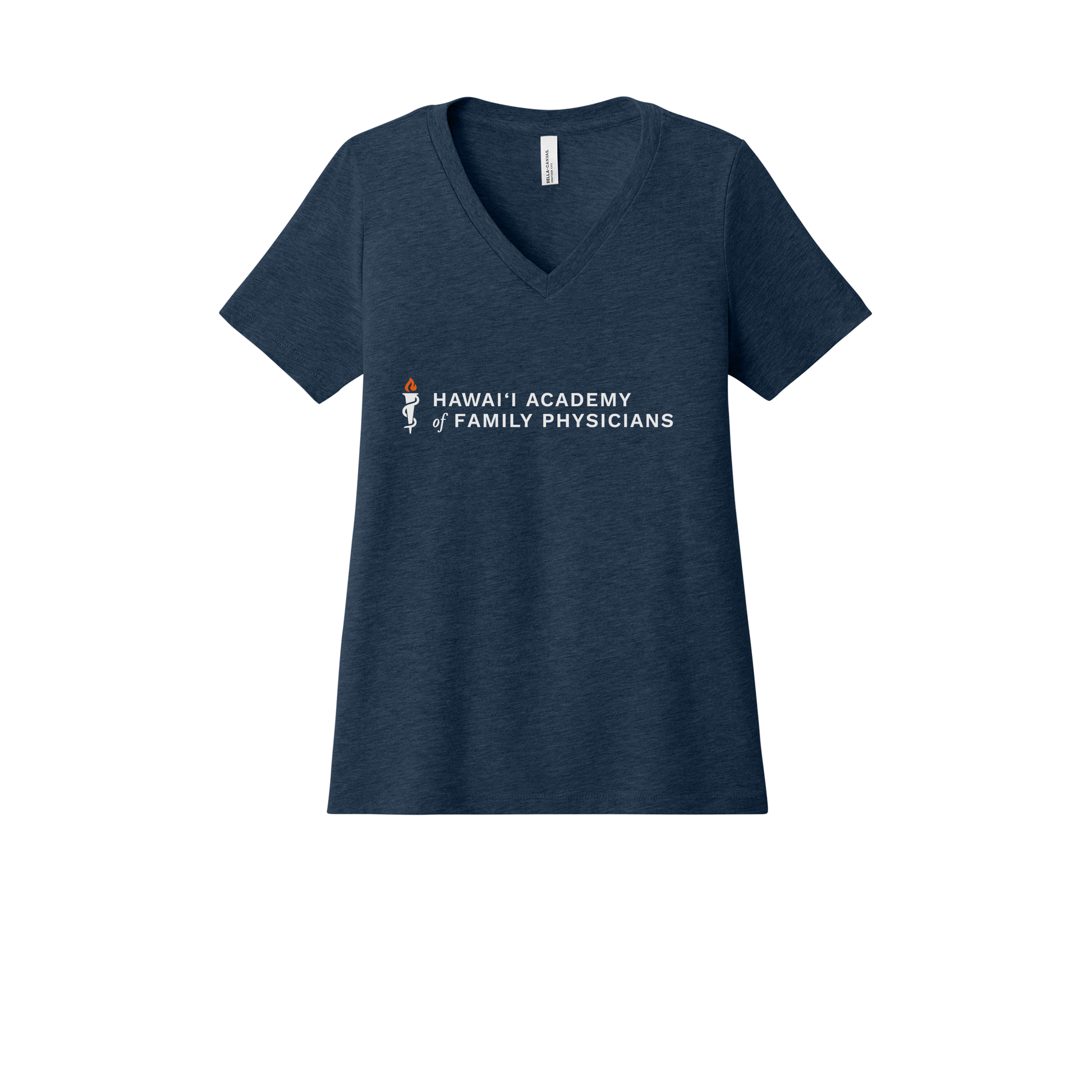 hafp-womens-relaxed-v-neck-tee-dtf-front-6405CVC-heathernavy-flat-front