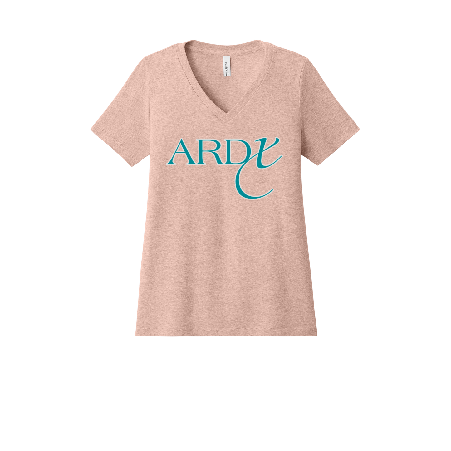 ardx-womens-relaxed-v-neck-tee-dtf-front-6405CVC-heatherpeach-flat-front