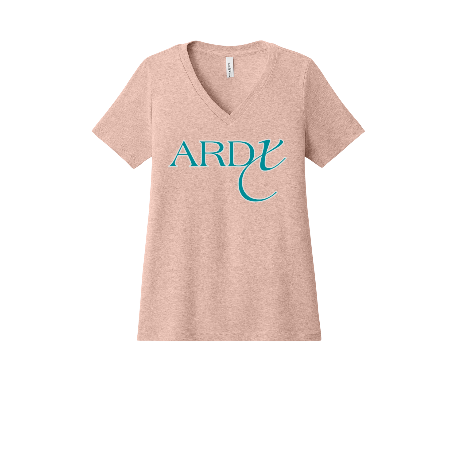ardx-womens-relaxed-v-neck-tee-dtf-front-6405CVC-heatherpeach-flat-front