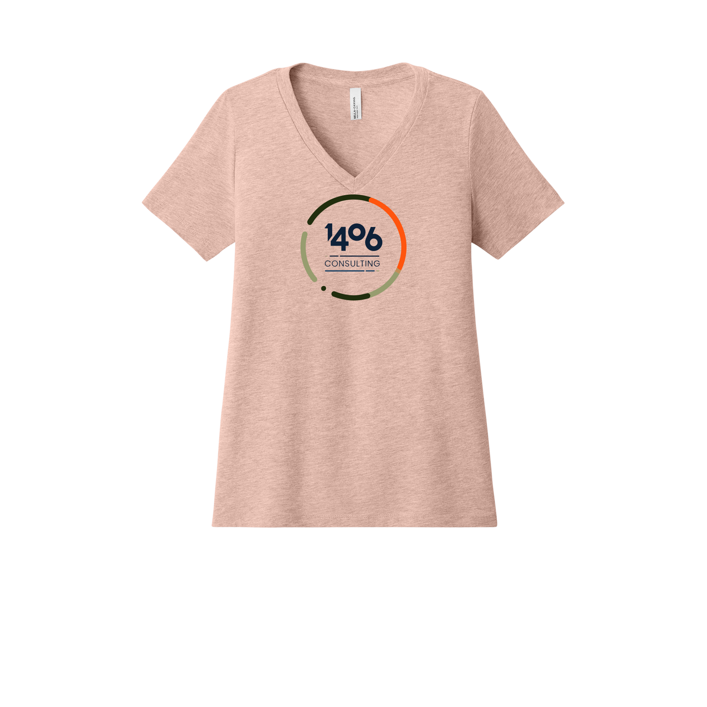 1406consulting-womens-relaxed-v-neck-tee-dtf-front-6405CVC-heatherpeach-flat-front