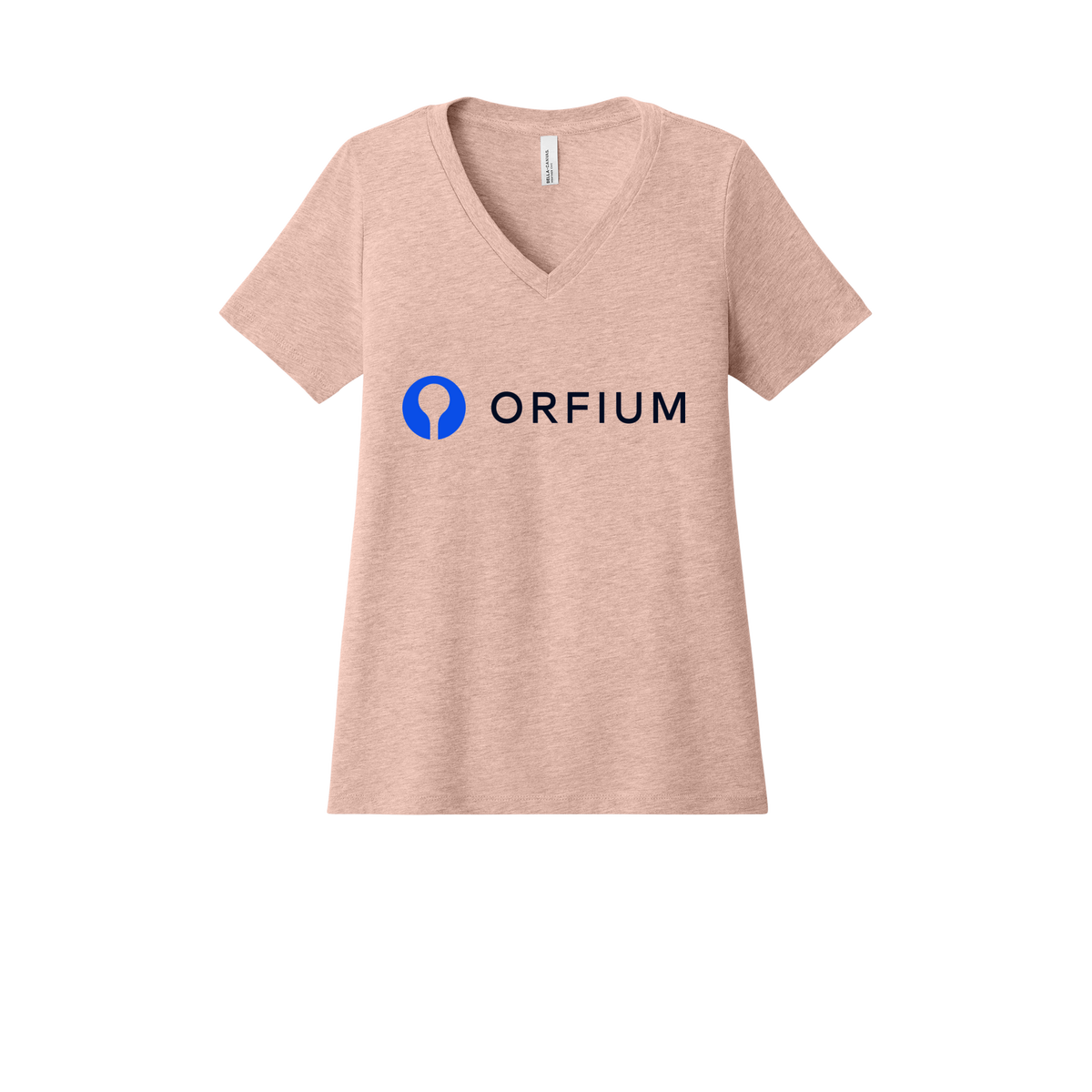 orfium-womens-relaxed-v-neck-tee-dtf-front-6405CVC-heatherpeach-flat-front