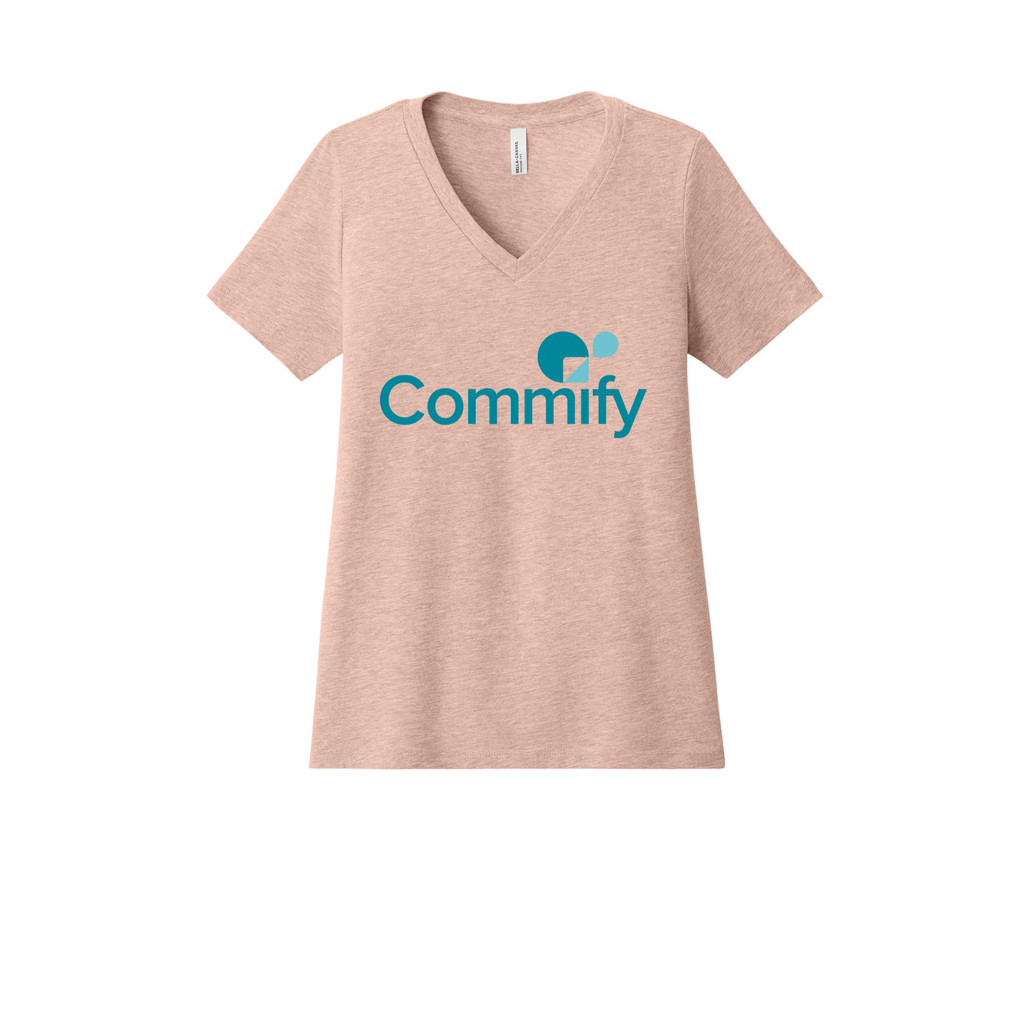 commify-womens-relaxed-v-neck-tee-dtf-front-6405CVC-heatherpeach-flat-front