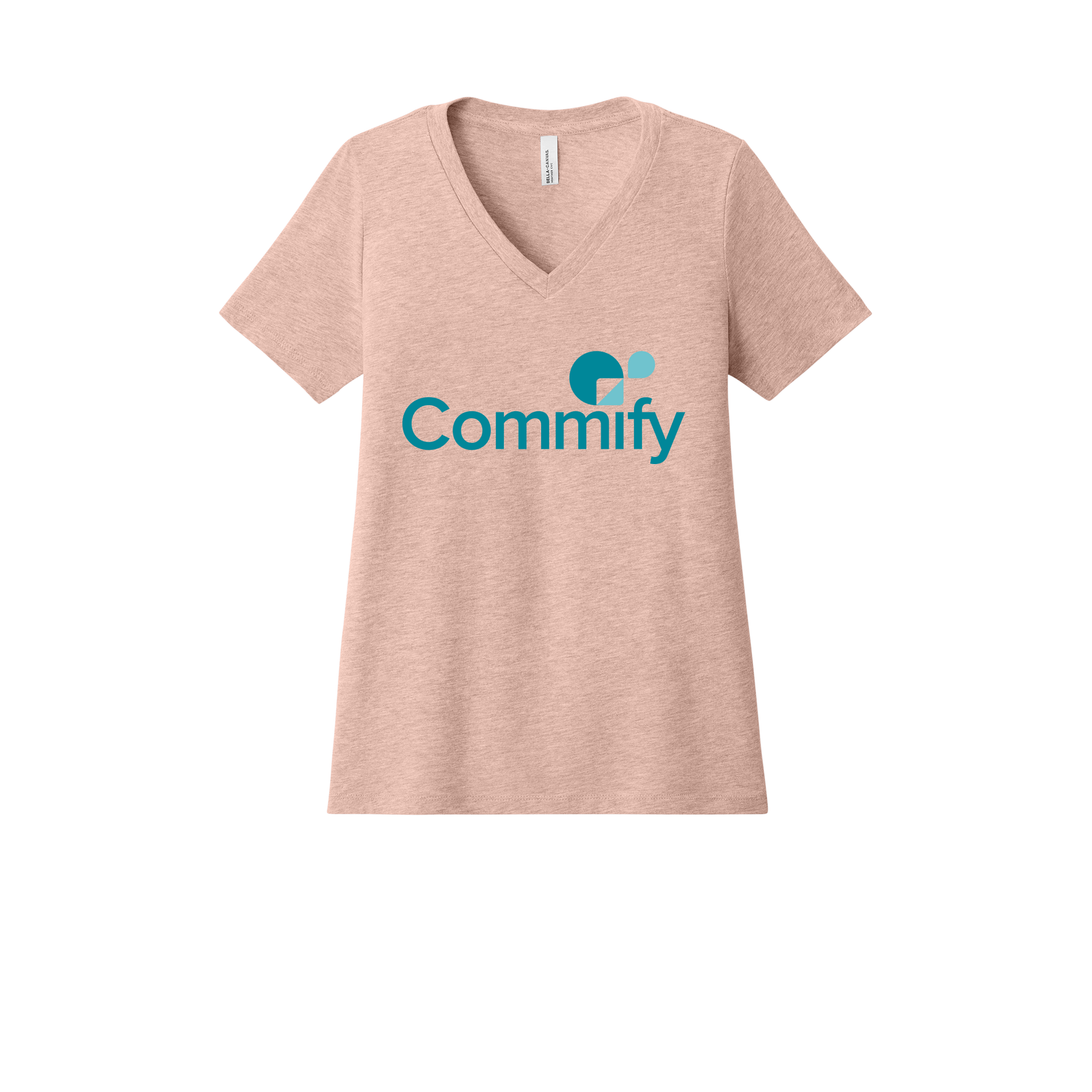 commify-womens-relaxed-v-neck-tee-dtf-front-6405CVC-heatherpeach-flat-front