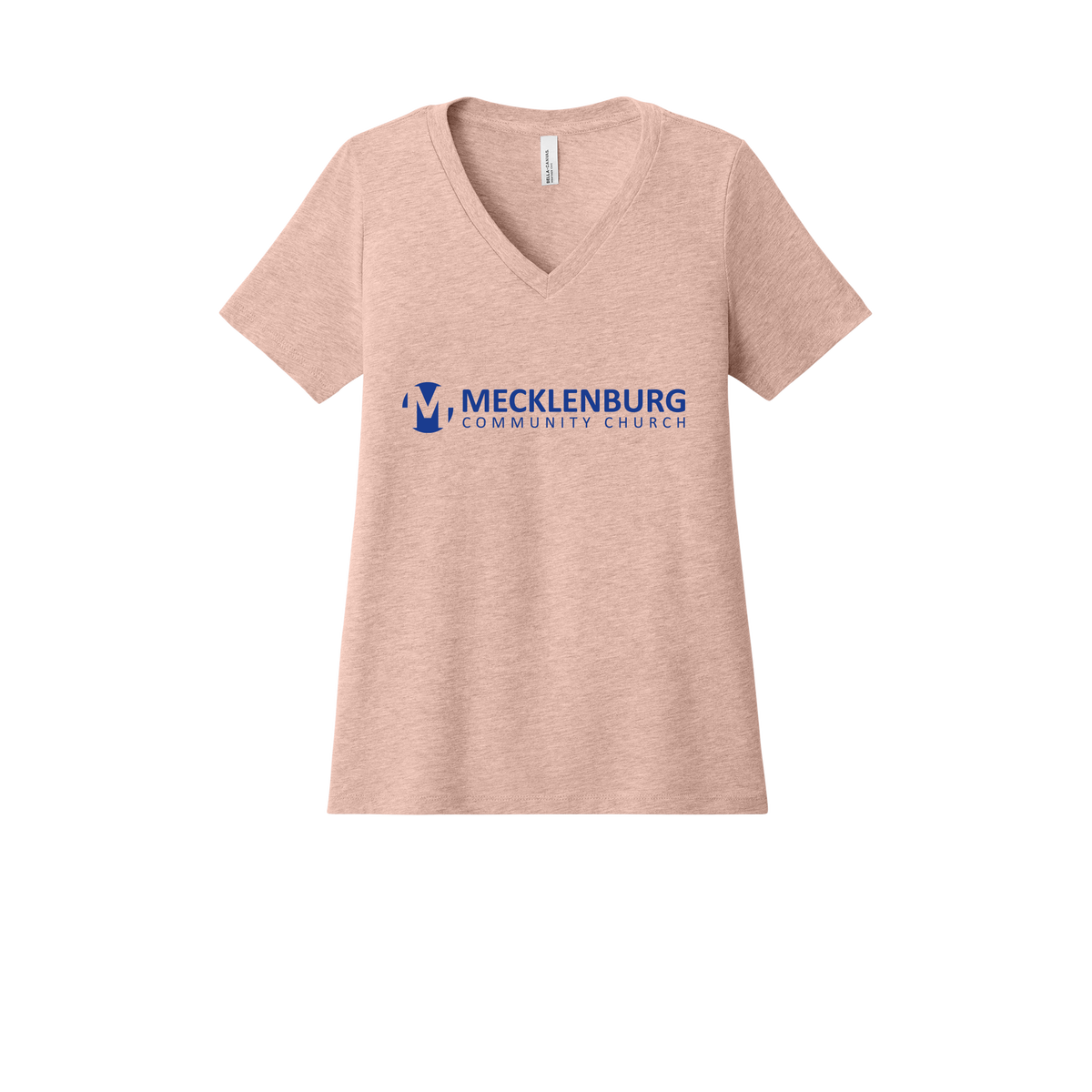 mecklenburg-womens-relaxed-v-neck-tee-dtf-front-6405CVC-heatherpeach-flat-front