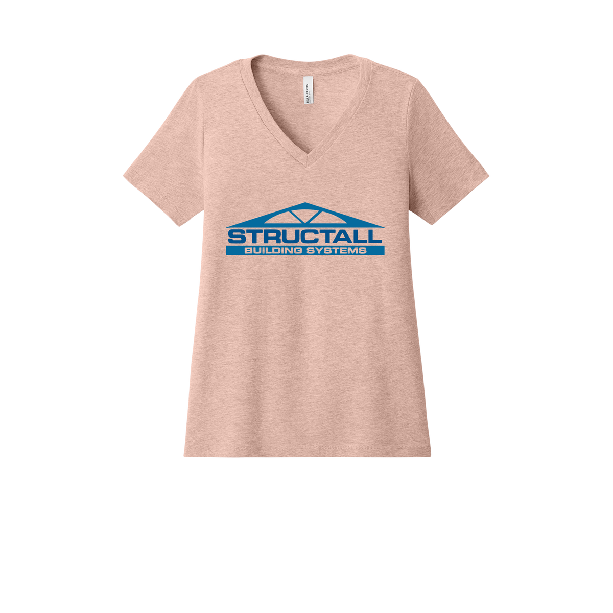 structall-womens-relaxed-v-neck-tee-dtf-front-6405CVC-heatherpeach-flat-front