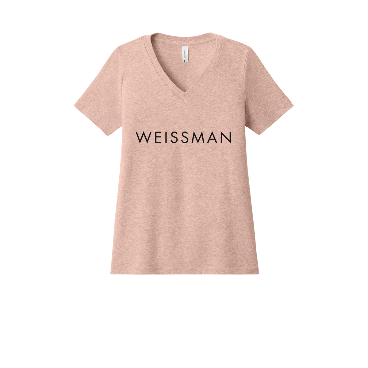 weissmans-womens-relaxed-v-neck-tee-dtf-front-6405CVC-heatherpeach-flat-front