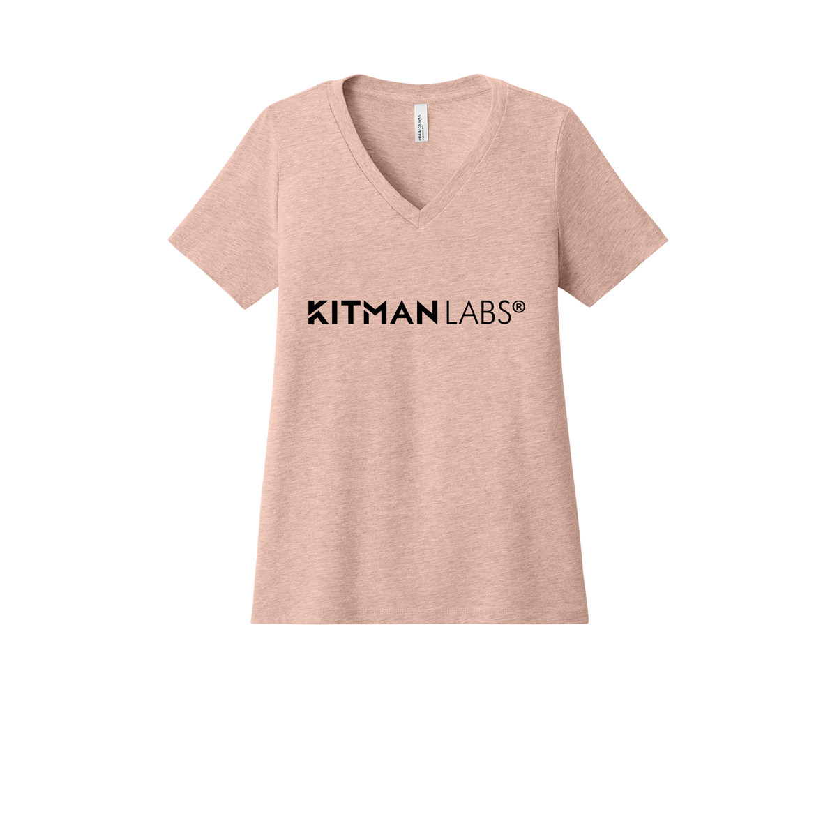 kitmanlabs-womens-relaxed-v-neck-tee-dtf-front-6405CVC-heatherpeach-flat-front
