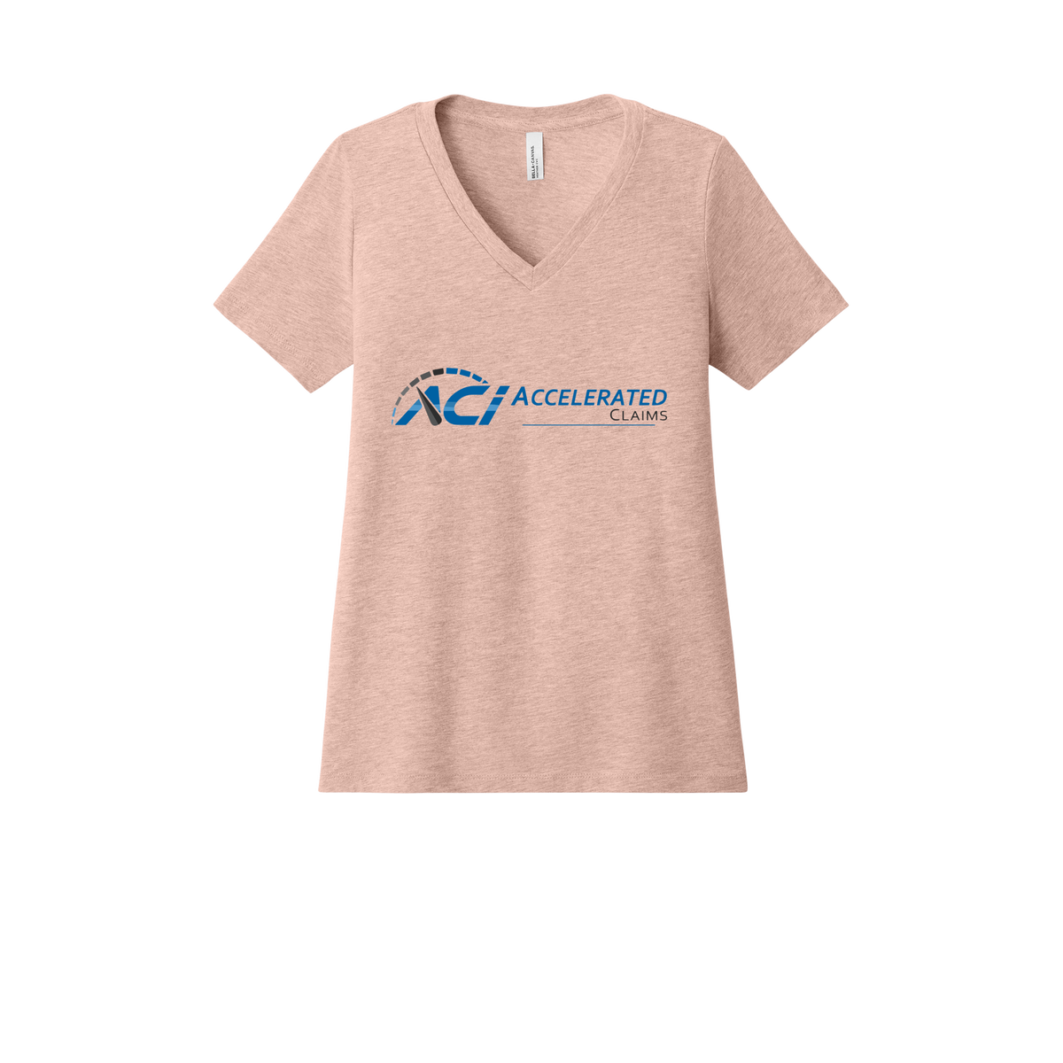 accelclaims-womens-relaxed-v-neck-tee-dtf-front-6405CVC-heatherpeach-flat-front
