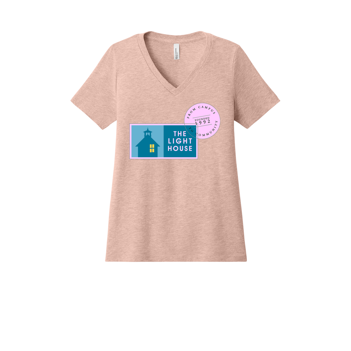 lhcampus-womens-relaxed-v-neck-tee-dtf-front-6405CVC-heatherpeach-flat-front