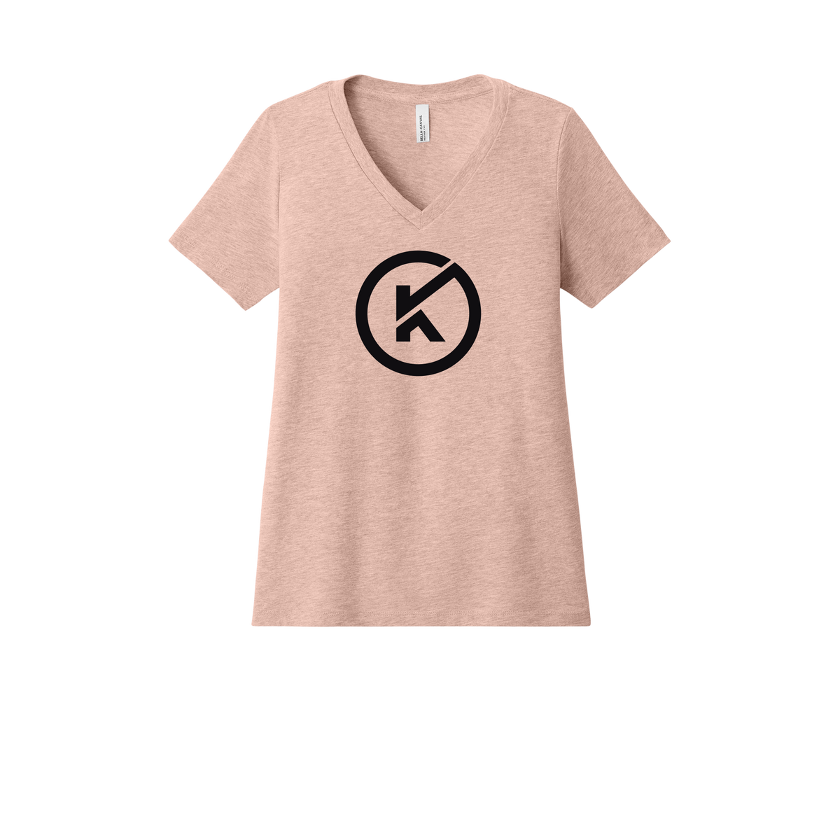 kitmanlabs-womens-relaxed-v-neck-tee-dtf-front-6405CVC-heatherpeach-flat-front