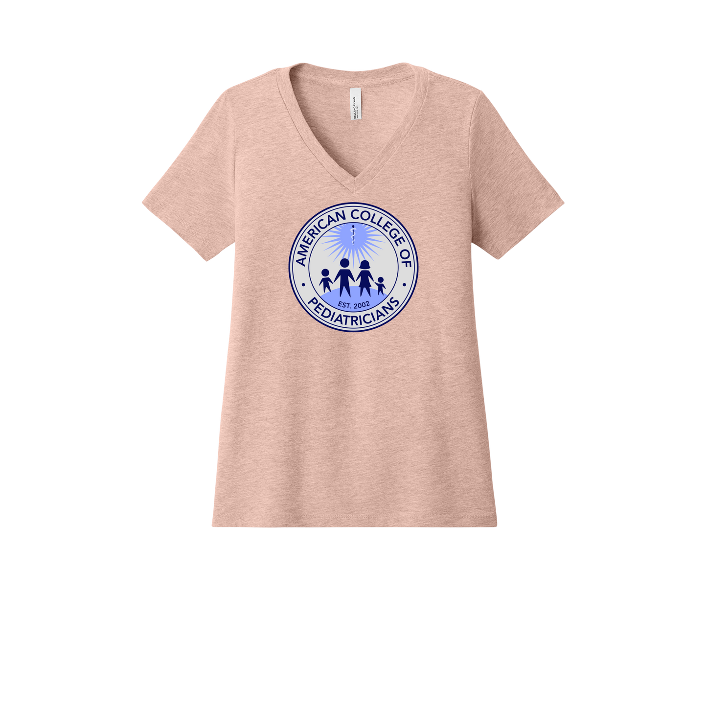 acpeds-womens-relaxed-v-neck-tee-dtf-front-6405CVC-heatherpeach-flat-front
