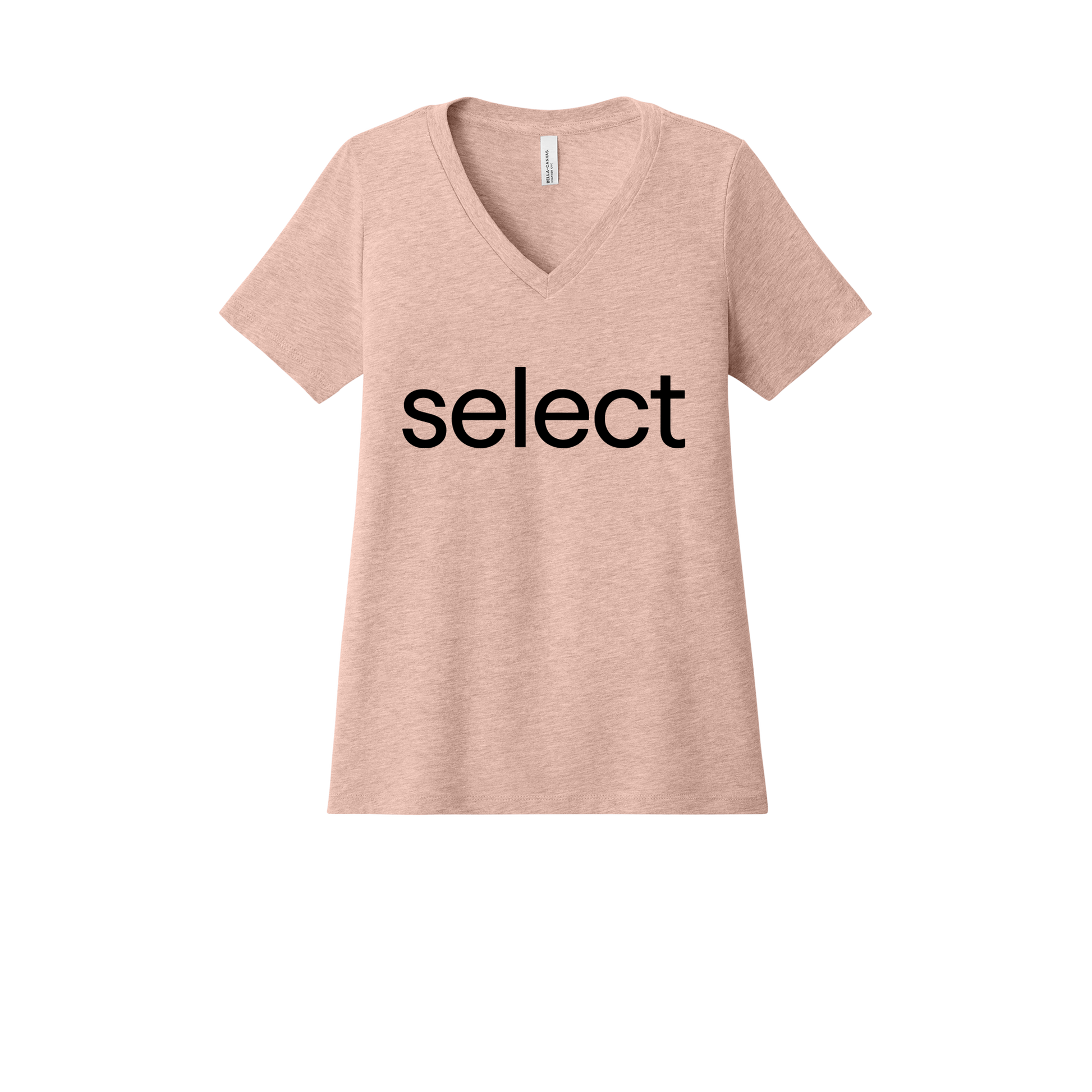 meetselect-womens-relaxed-v-neck-tee-dtf-front-6405CVC-heatherpeach-flat-front