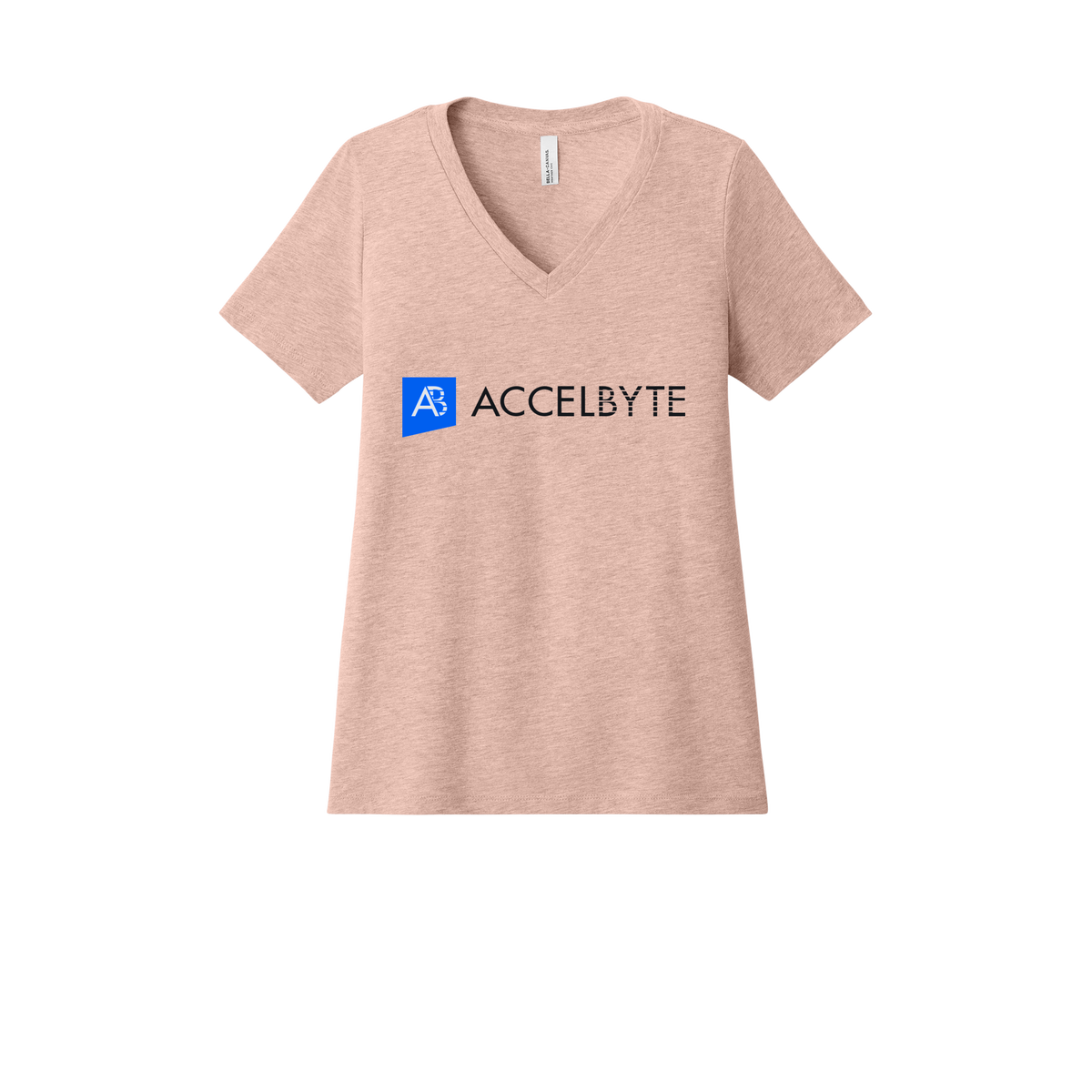 accelbyte-womens-relaxed-v-neck-tee-dtf-front-6405CVC-heatherpeach-flat-front