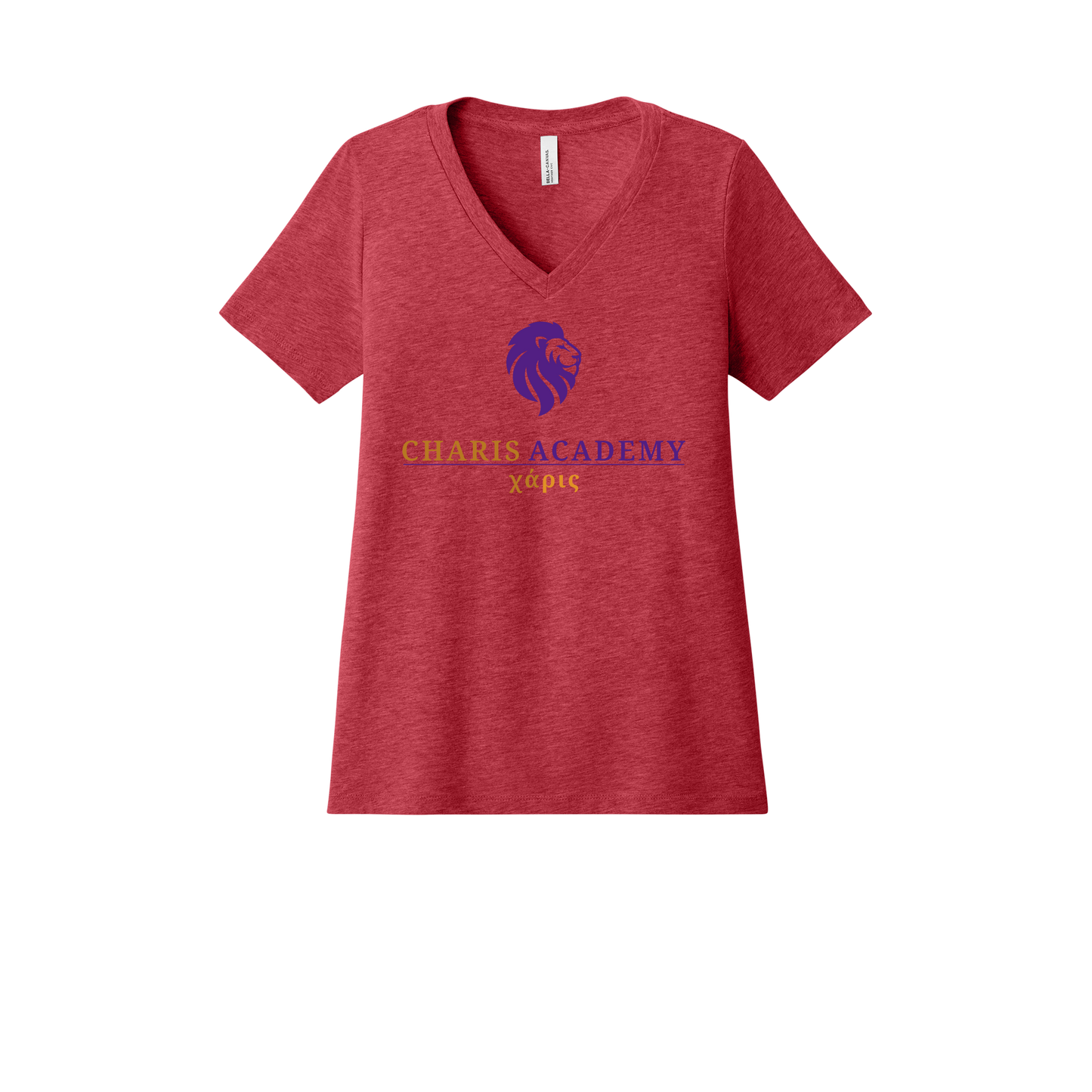 cahazleton-womens-relaxed-v-neck-tee-dtf-front-6405CVC-heatherred-flat-front