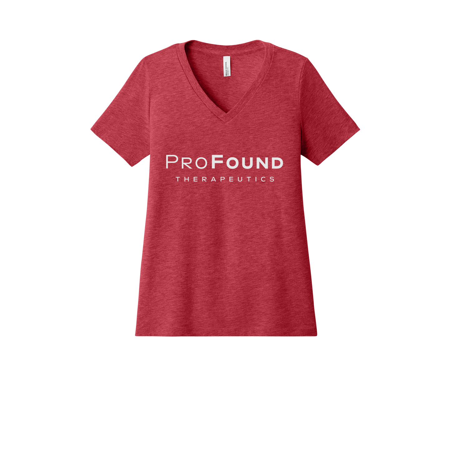 profoundtx-womens-relaxed-v-neck-tee-dtf-front-6405CVC-heatherred-flat-front
