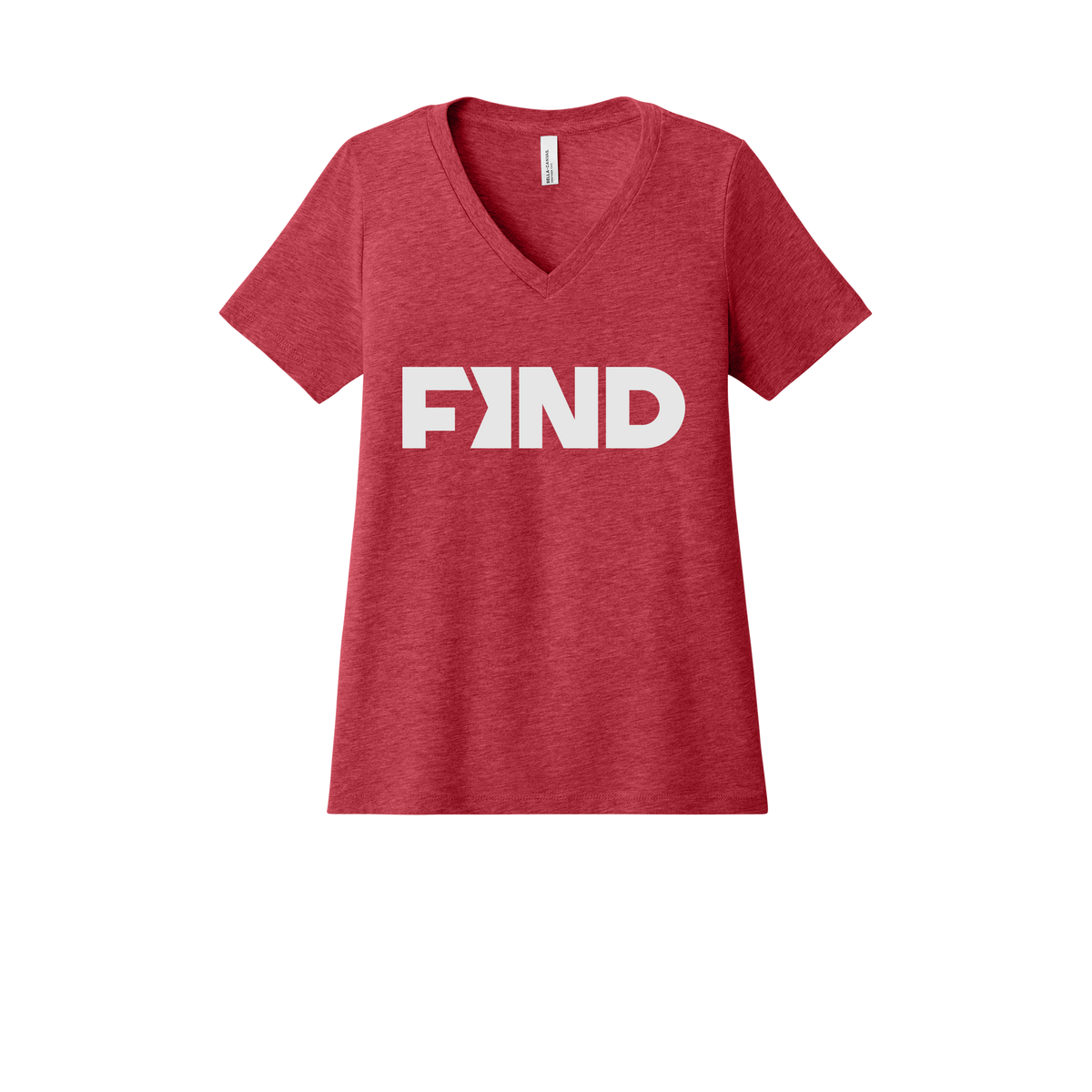 findrealestate-womens-relaxed-v-neck-tee-dtf-front-6405CVC-heatherred-flat-front