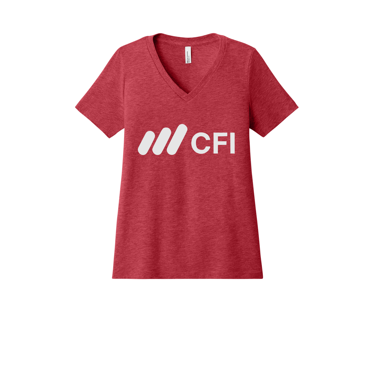 corporatefinanceinstitute-womens-relaxed-v-neck-tee-dtf-front-6405CVC-heatherred-flat-front
