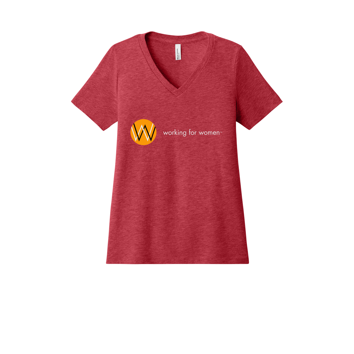 workingforwomen-womens-relaxed-v-neck-tee-dtf-front-6405CVC-heatherred-flat-front